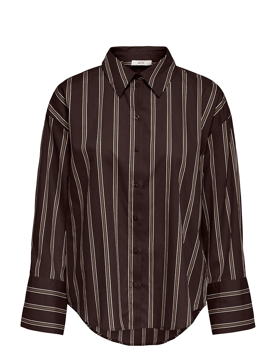 JDY - JDYSERENA L/S SHIRT WVN NOOS - langärmlige hemden - chocolate torte - 0