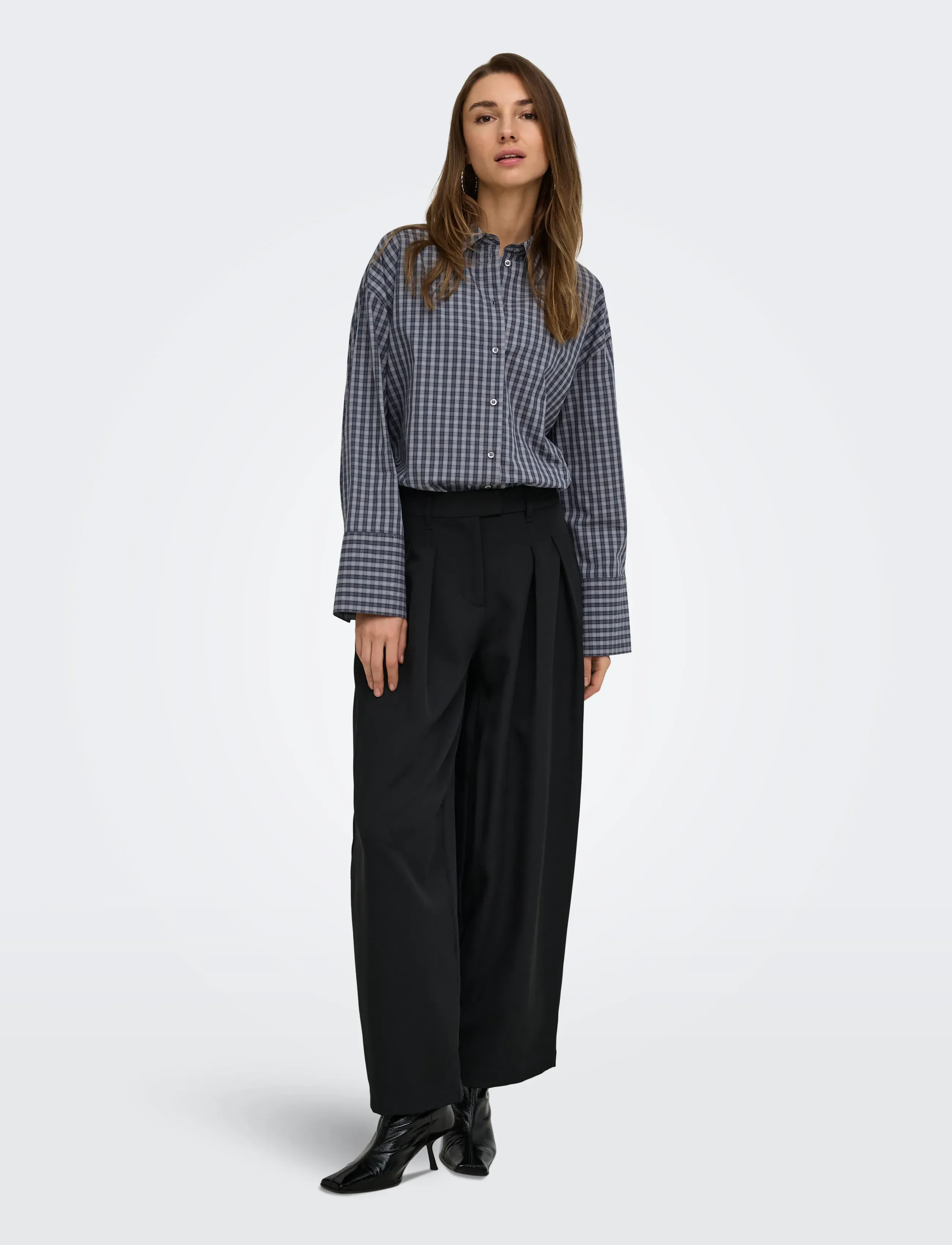 JDY - JDYSERENA L/S SHIRT WVN NOOS - långärmade skjortor - dark grey melange - 4