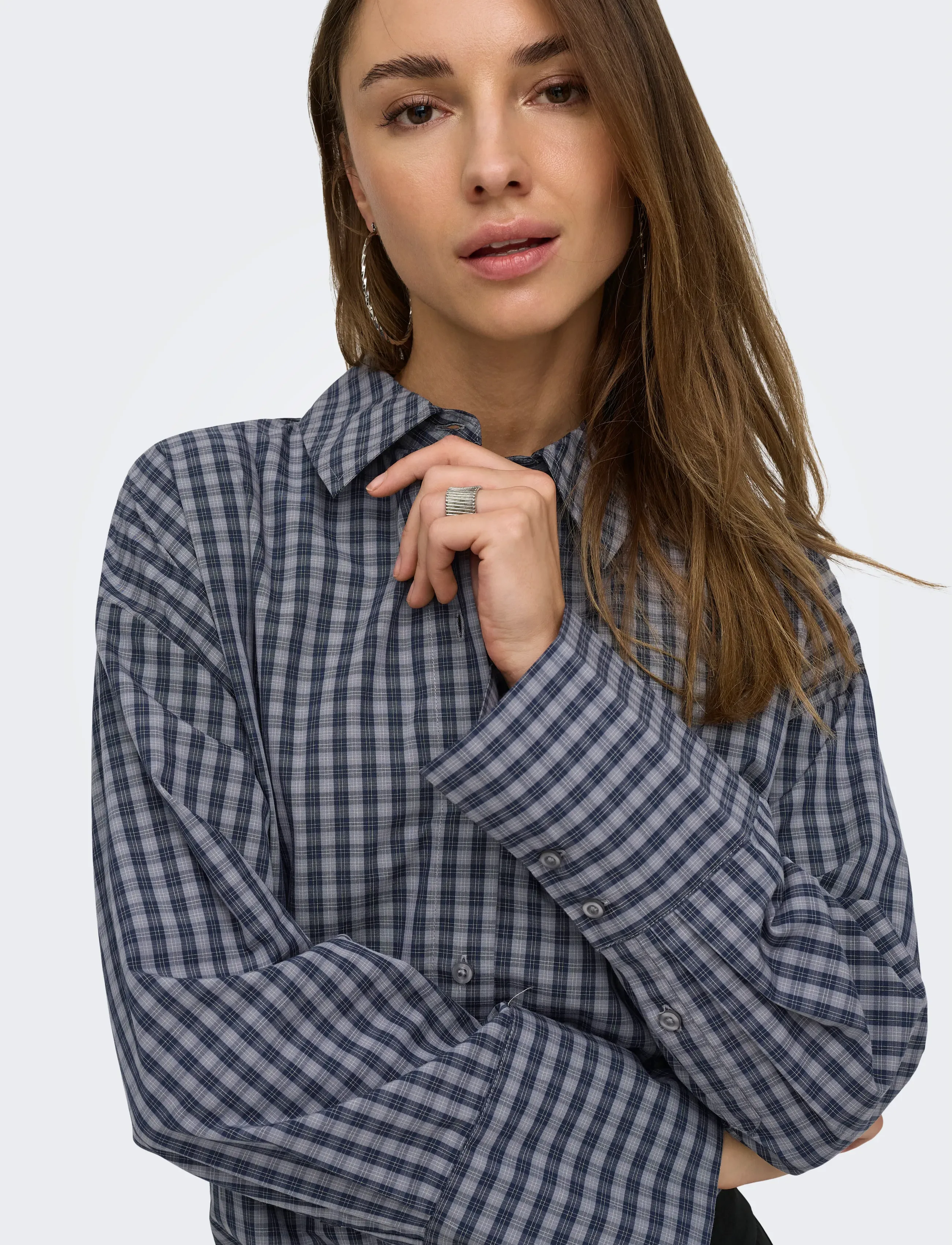 JDY - JDYSERENA L/S SHIRT WVN NOOS - långärmade skjortor - dark grey melange - 5