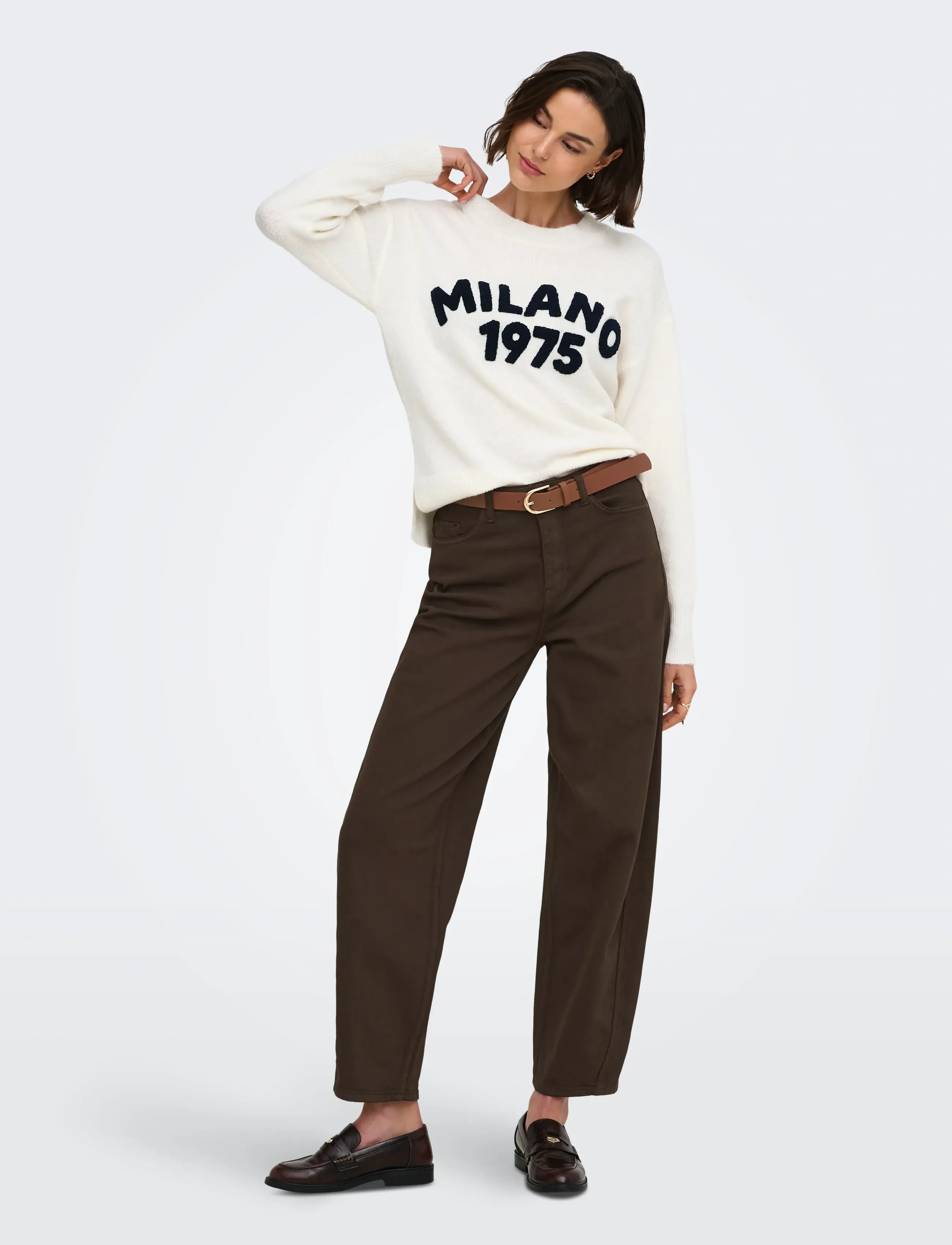JDY - JDYSUSIE MW BARREL BROWN 104 DNM - barrel jeans - chocolate brown - 4