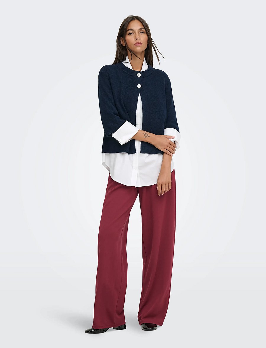 JDY - JDYSUPER 2/4 CARDIGAN KNT NOOS - koftor - navy blazer - 4