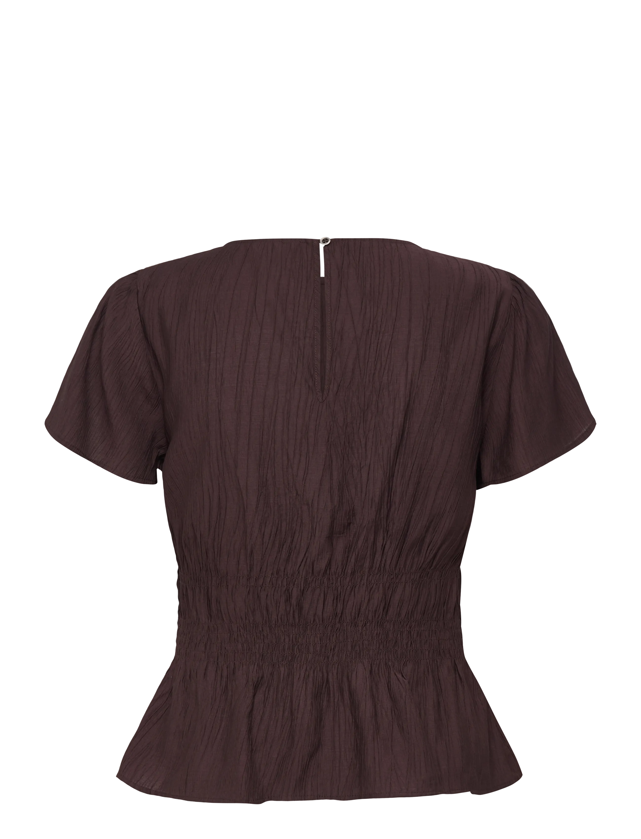 JDY - JDYLARA S/S SMOCK TOP WVN EXP - black coffee - 2