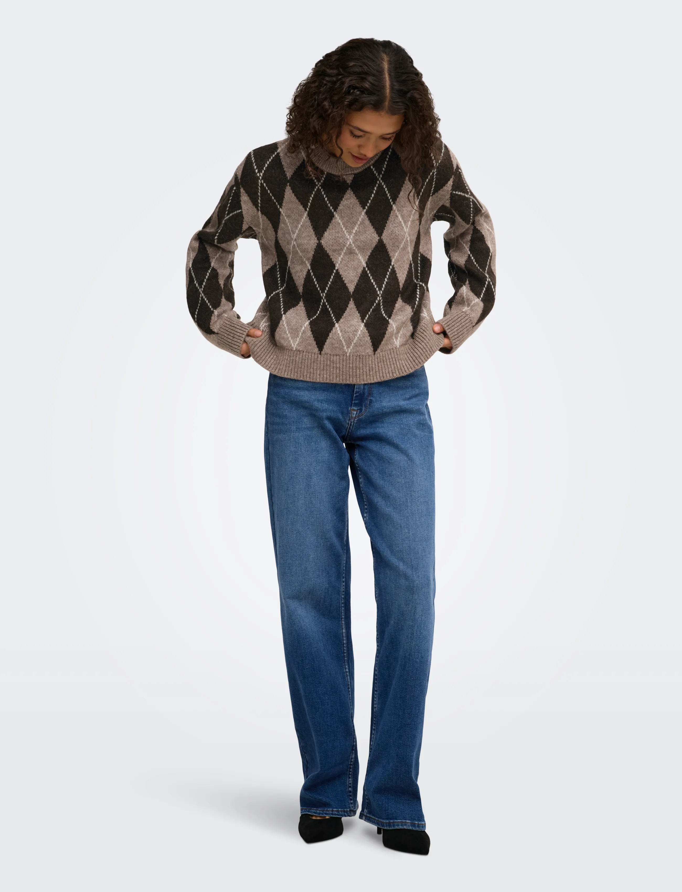 JDY Jdybianka L/S Argyle Pullover Knt Noos stickade tröjor dam – bild 3