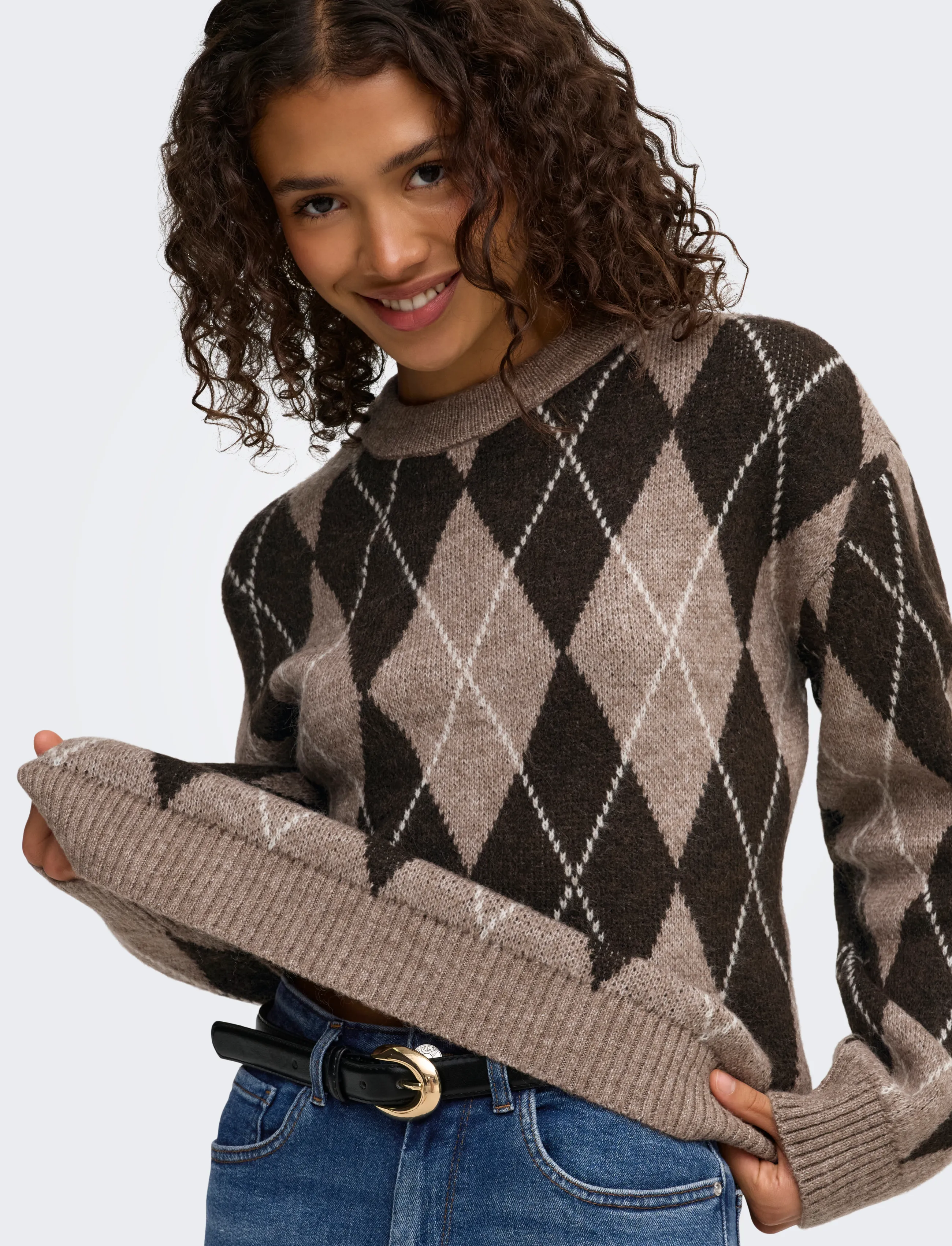 JDY Jdybianka L/S Argyle Pullover Knt Noos stickade tröjor dam – bild 6