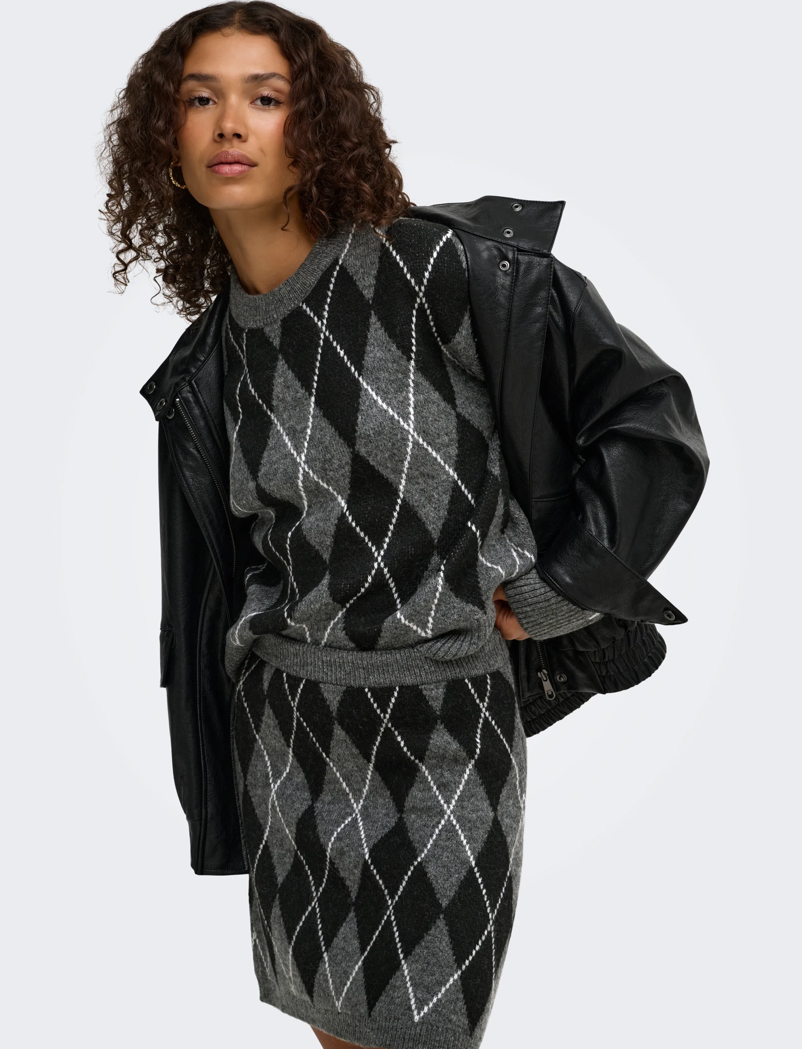 JDY Jdybianka L/S Argyle Pullover Knt Noos stickade tröjor dam – bild 5