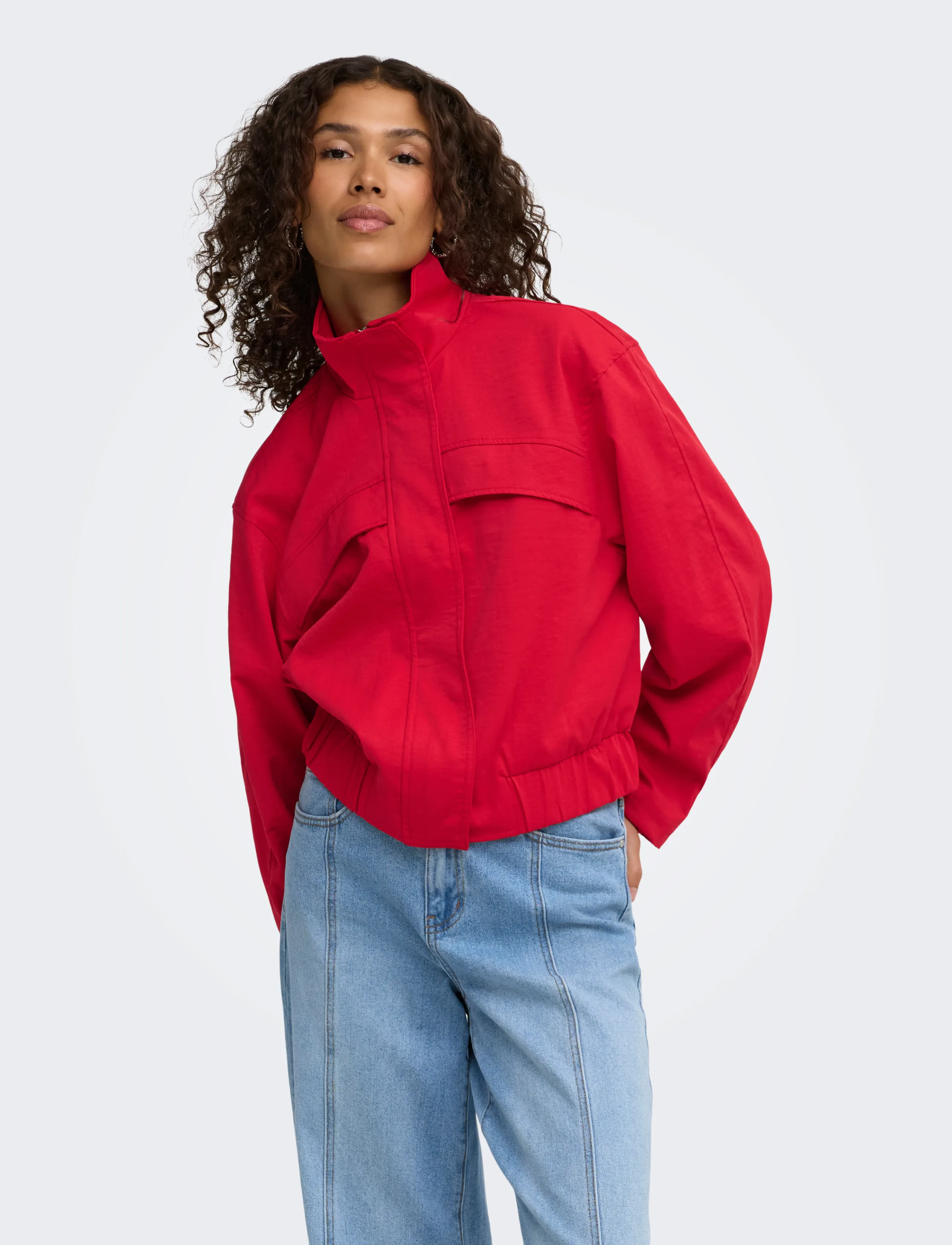 JDY JDYNAOMI L/S JACKET WVN EXP - Noor - GOJI BERRY / red