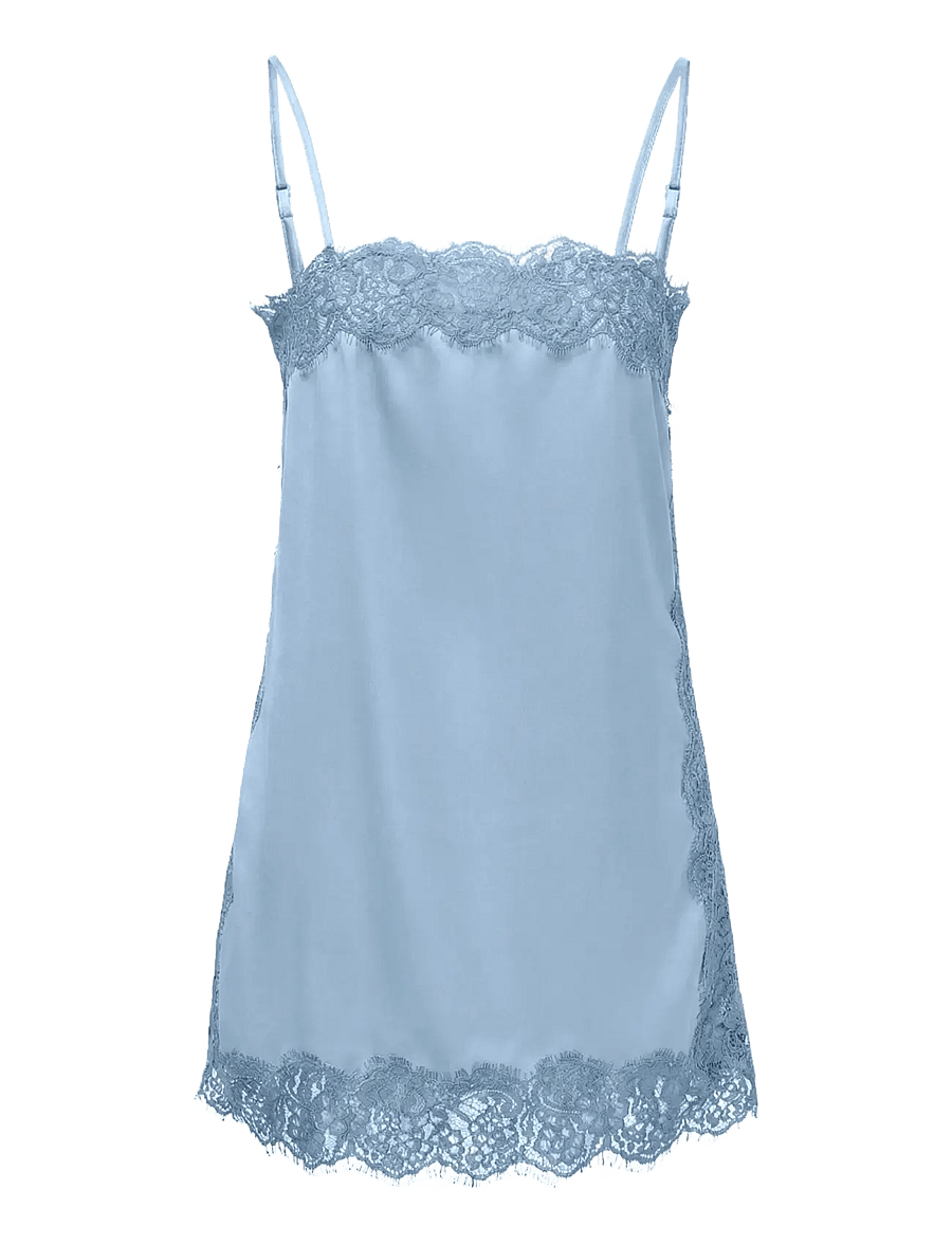 JDY - JDYALANA S/L LACE SINGLET WVN EXP - Ärmellose tops - cashmere blue - 1