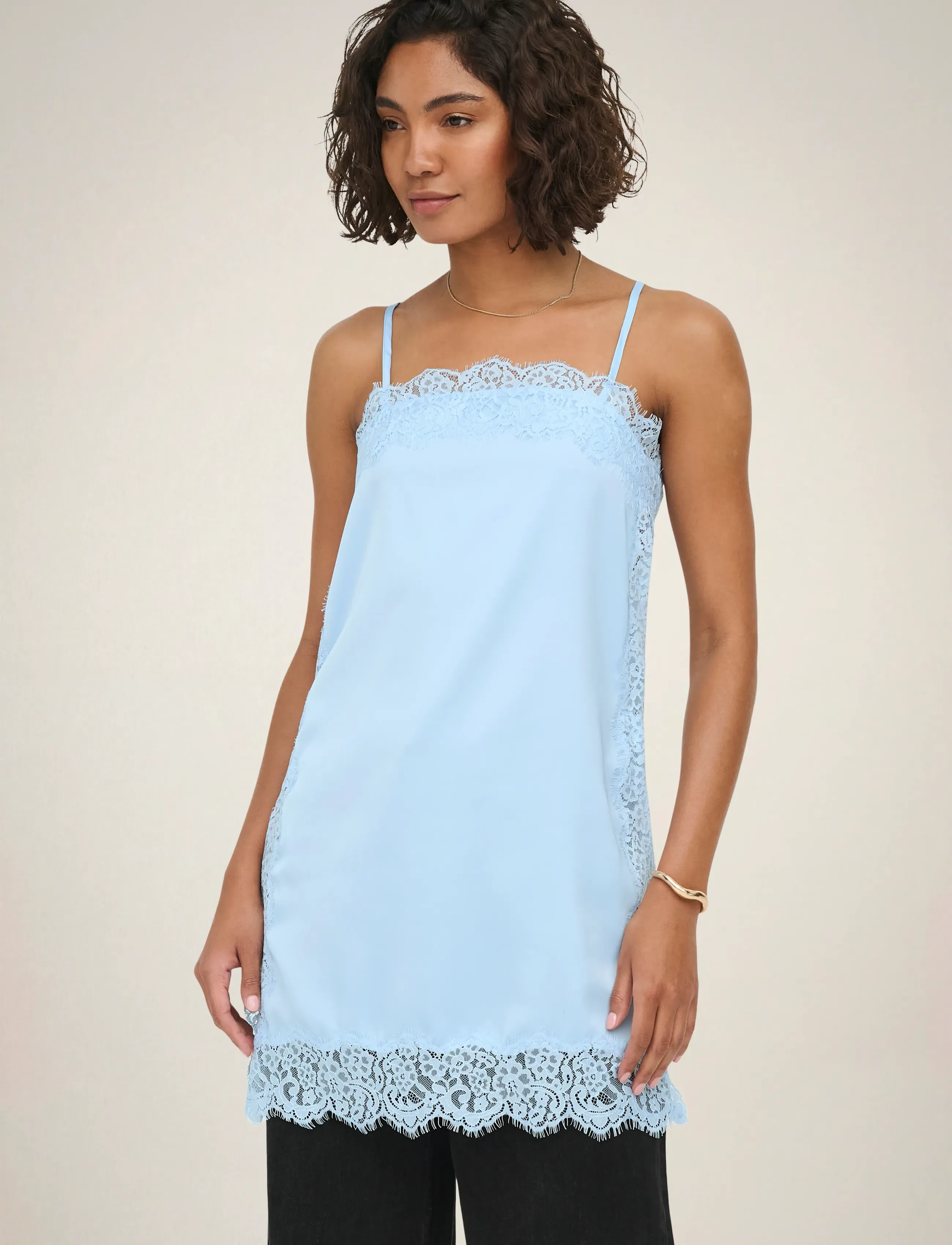 JDY Jdyalana S/L Lace Singlet Wvn Exp linnen dam – bild 6