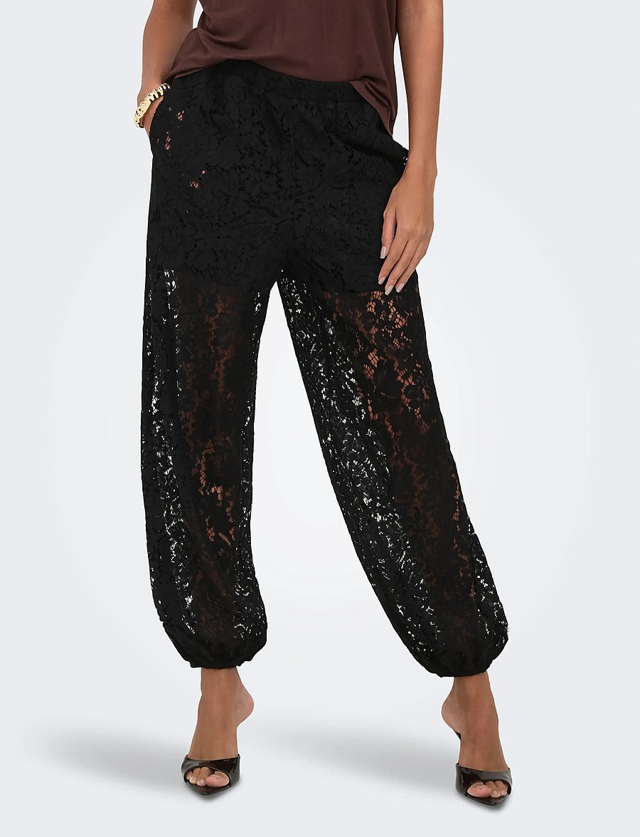 JDY - JDYJULIA LACE BALLOON PANT JRS - barrel-bukser - black - 0