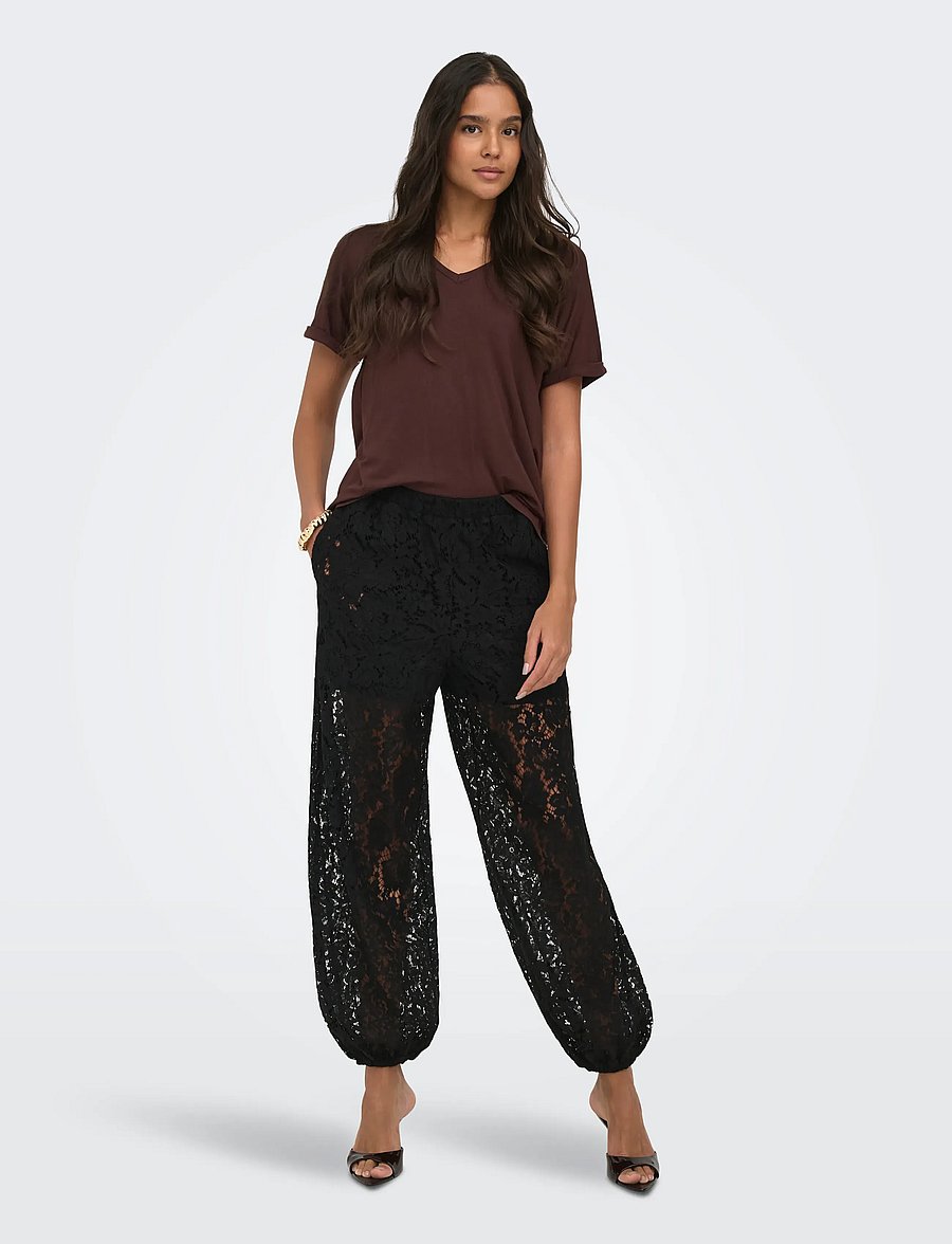 JDY - JDYJULIA LACE BALLOON PANT JRS - barrel-bukser - black - 3