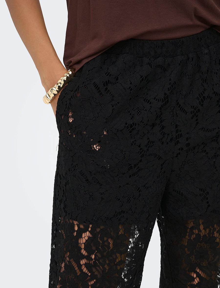 JDY - JDYJULIA LACE BALLOON PANT JRS - barrel-bukser - black - 4