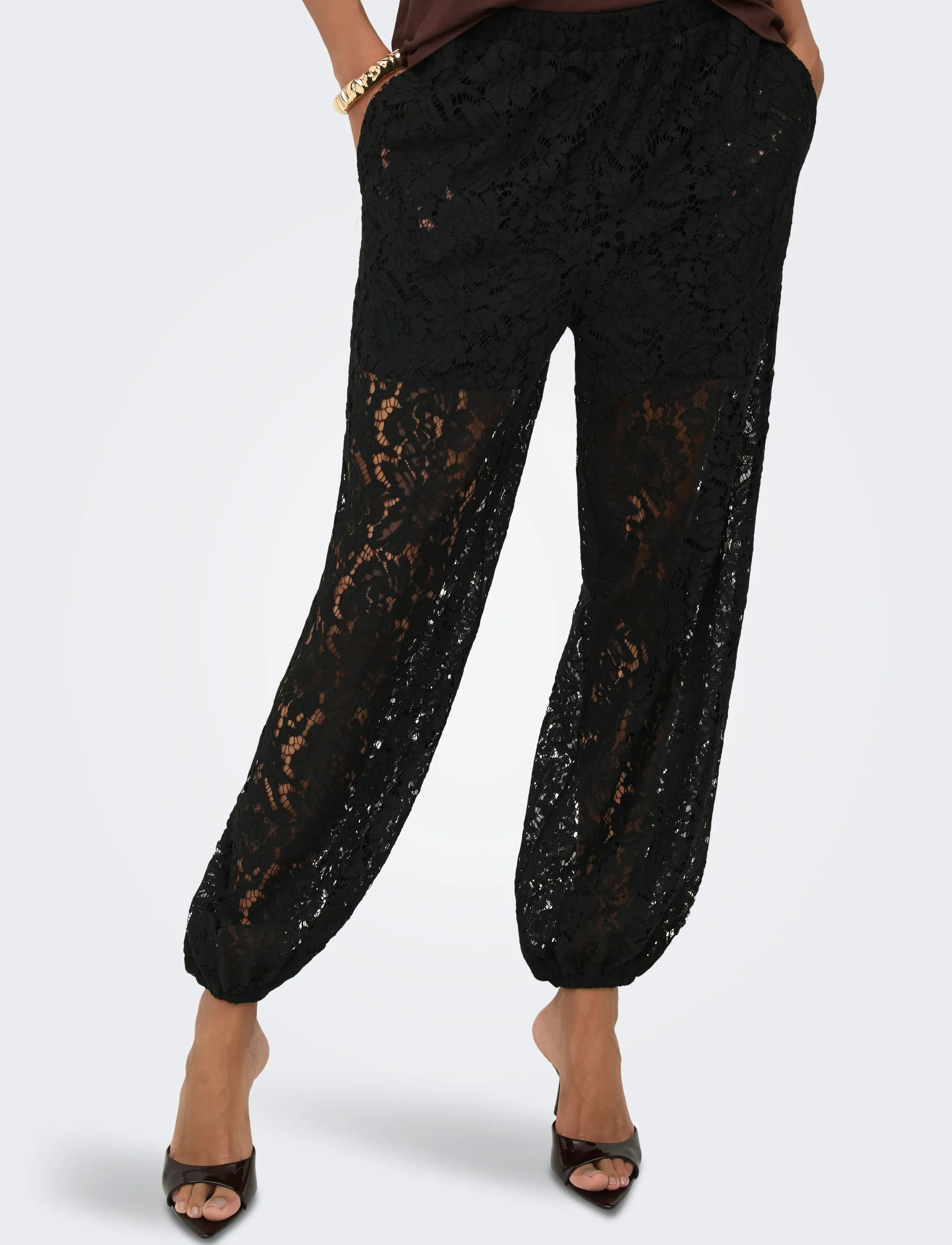JDY - JDYJULIA LACE BALLOON PANT JRS - barrel-bukser - black - 5