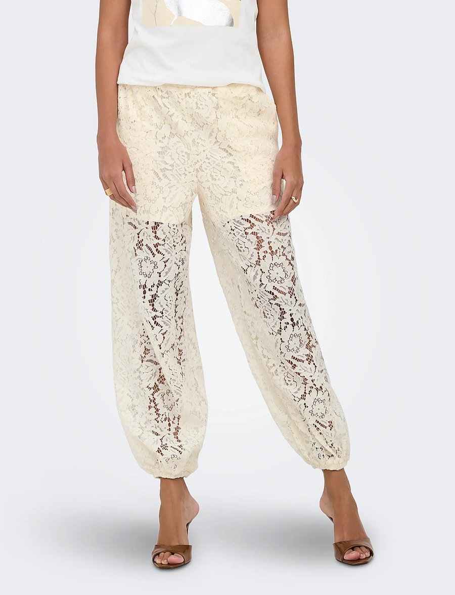 JDY - JDYJULIA LACE BALLOON PANT JRS - barrel-bukser - egret - 0