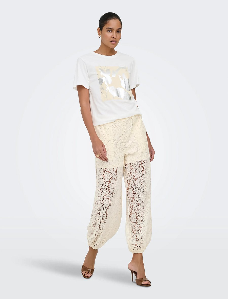 JDY - JDYJULIA LACE BALLOON PANT JRS - barrel-bukser - egret - 4