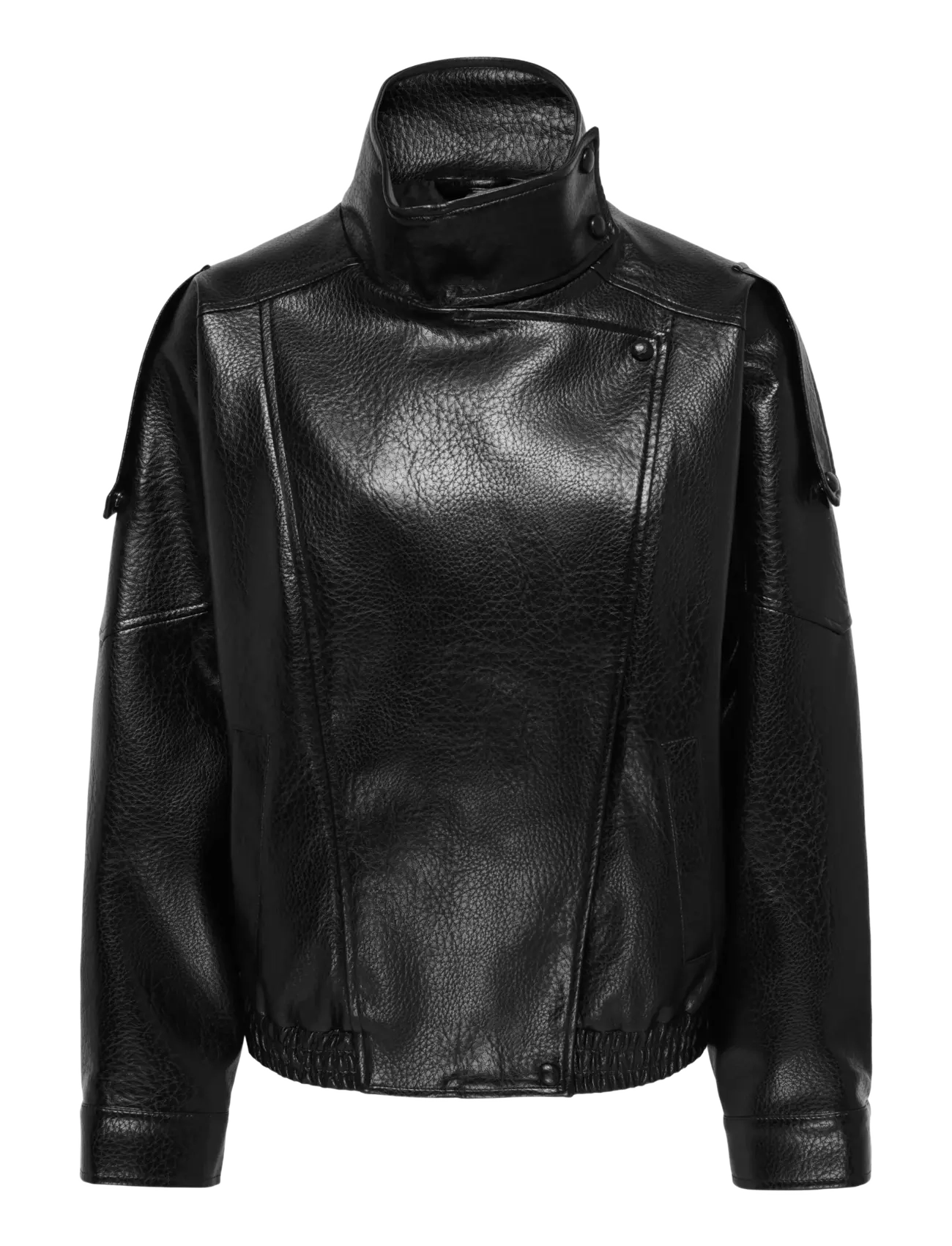 JDY JDYRAYE PU OVERSIZED BOMBER JACKET PNT - Tøj - BLACK / black