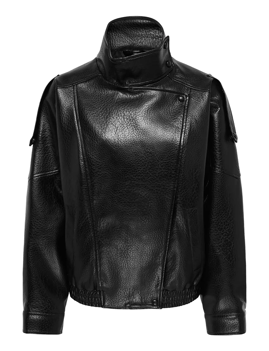 JDY - JDYRAYE PU OVERSIZED BOMBER JACKET PNT - frühlingsjacken - black - 0