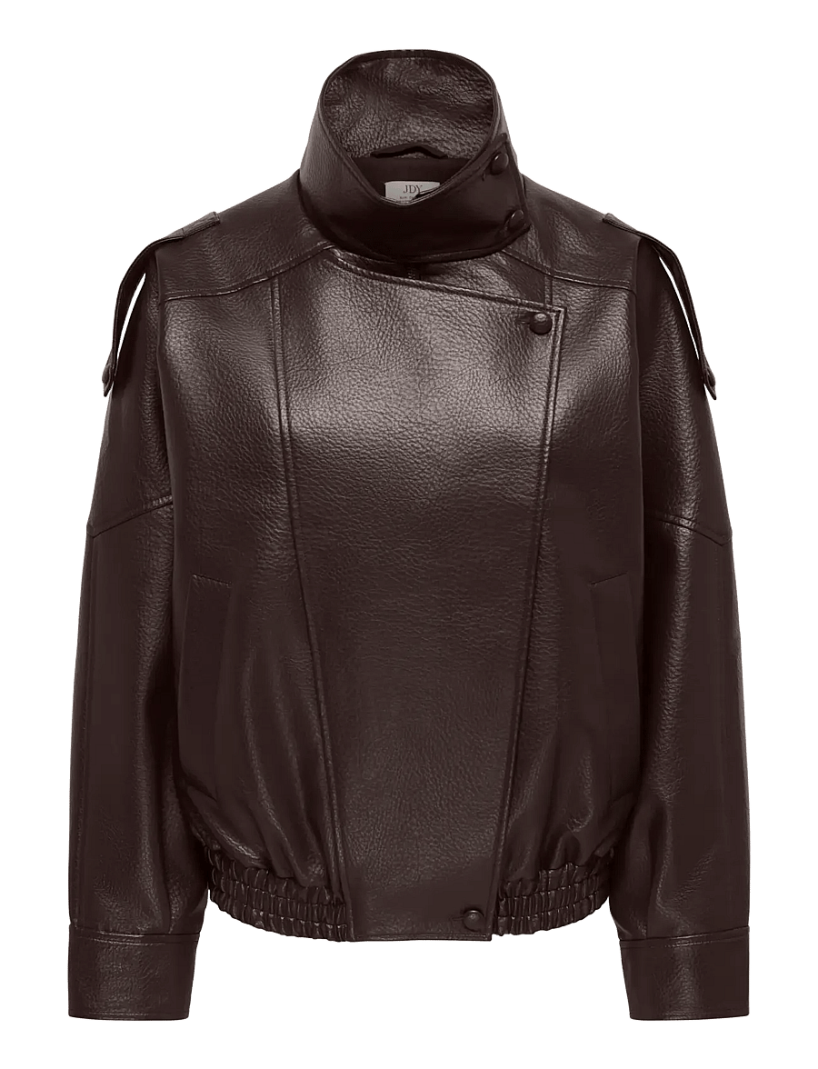 JDY - JDYRAYE PU OVERSIZED BOMBER JACKET PNT - frühlingsjacken - chocolate torte - 0