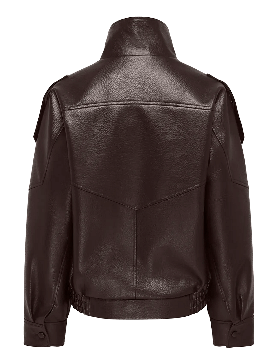JDY - JDYRAYE PU OVERSIZED BOMBER JACKET PNT - frühlingsjacken - chocolate torte - 1