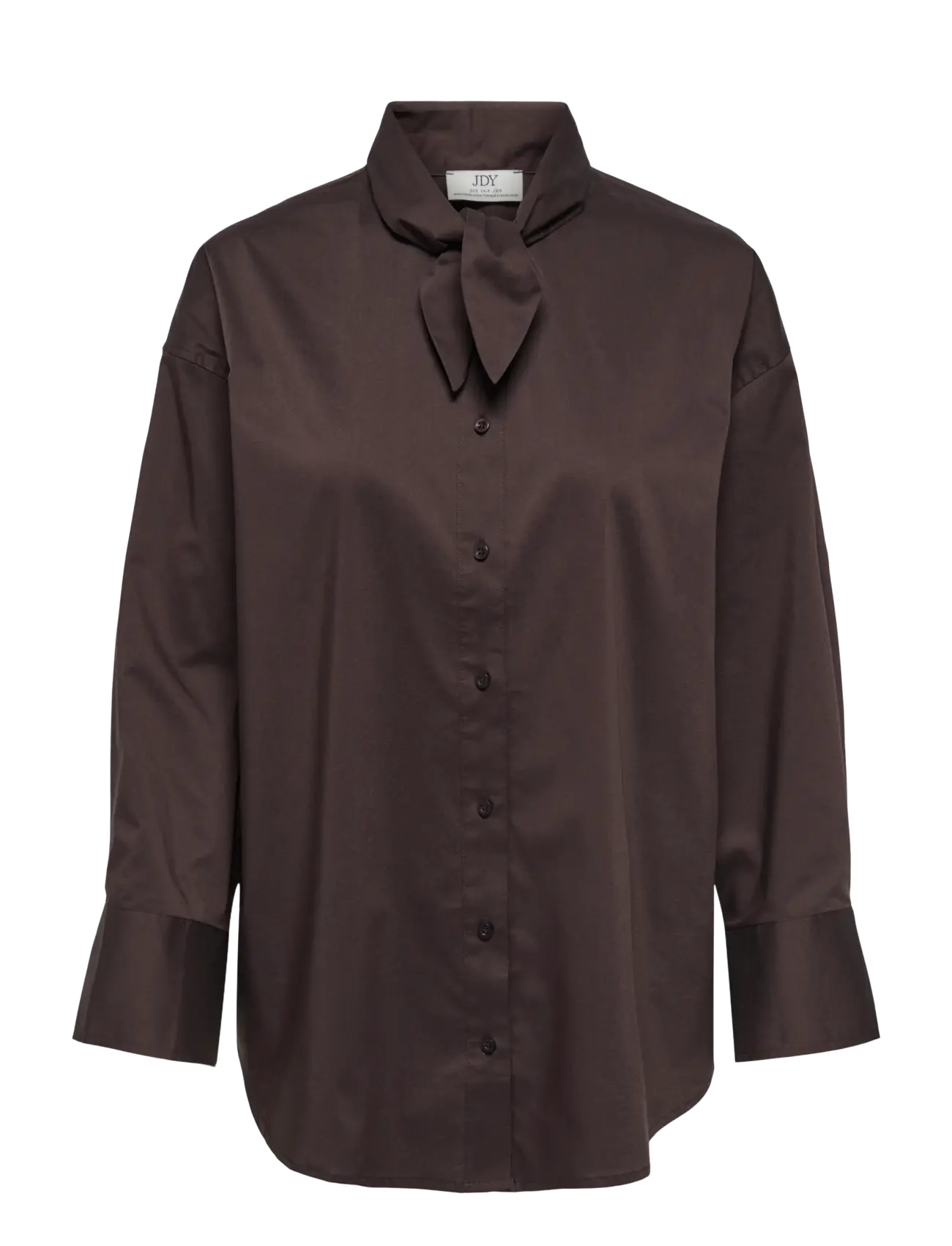 JDY - JDYVITA L/S BOW DETAIL SHIRT WVN - langärmlige hemden - chocolate plum - 1