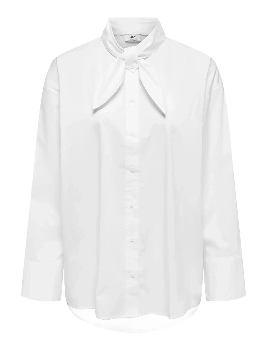 JDY - JDYVITA L/S BOW DETAIL SHIRT WVN - langärmlige hemden - cloud dancer - 1