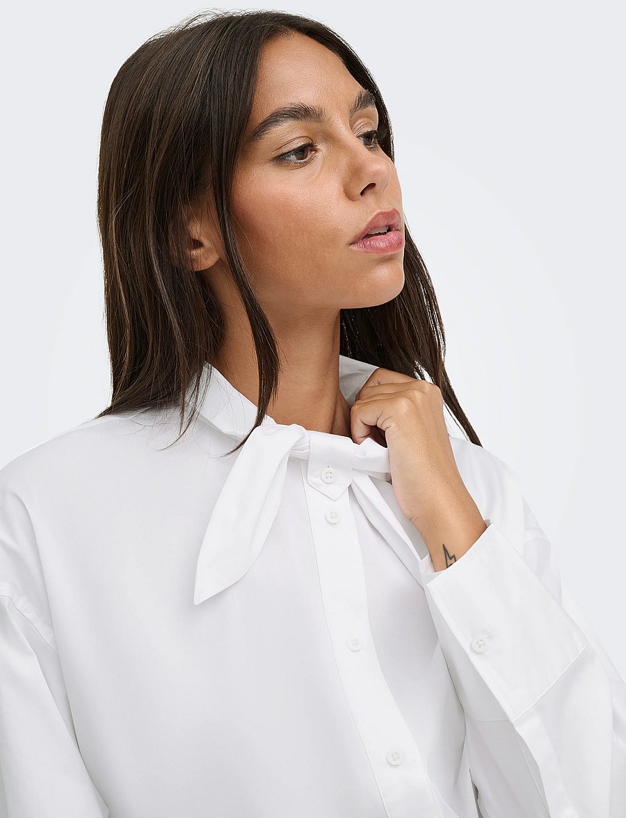 JDY - JDYVITA L/S BOW DETAIL SHIRT WVN - langärmlige hemden - cloud dancer - 5