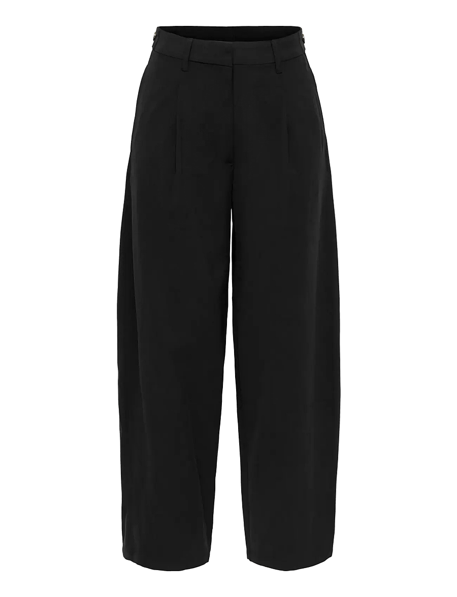 JDY - JDYMILENA HW BARREL PANT WVN - hosen mit geradem bein - black - 0