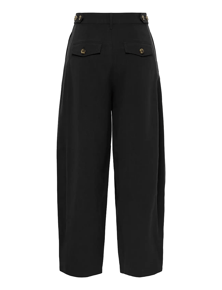 JDY - JDYMILENA HW BARREL PANT WVN - hosen mit geradem bein - black - 1
