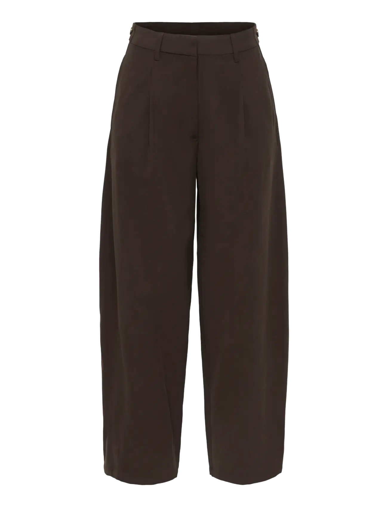 JDY - JDYMILENA HW BARREL PANT WVN - hosen mit geradem bein - chocolate plum - 1