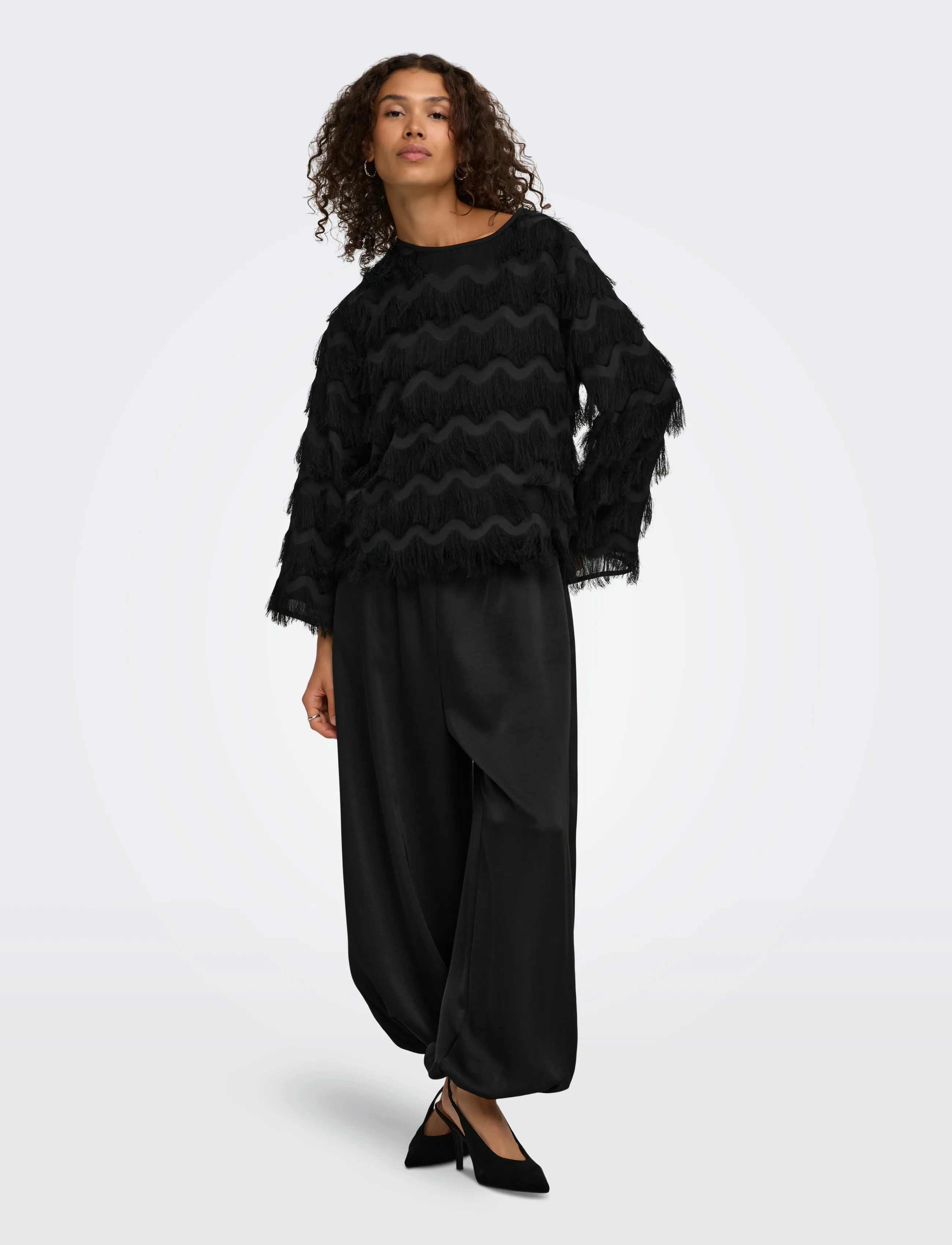 JDY - JDYKESHA L/S TOP WVN - black - 4
