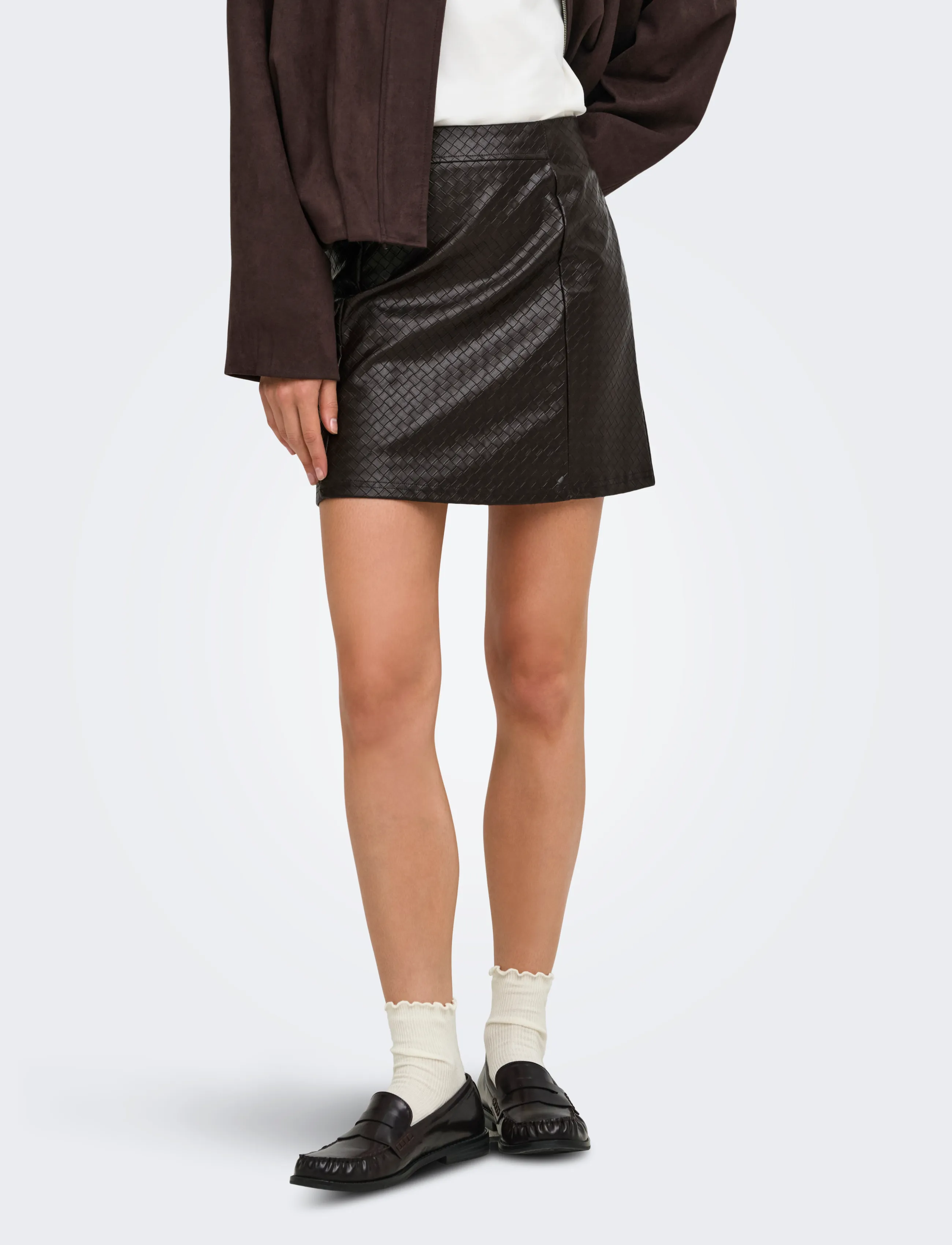 JDY - JDYELLA PU MINI SKIRT JRS - chocolate plum - 0