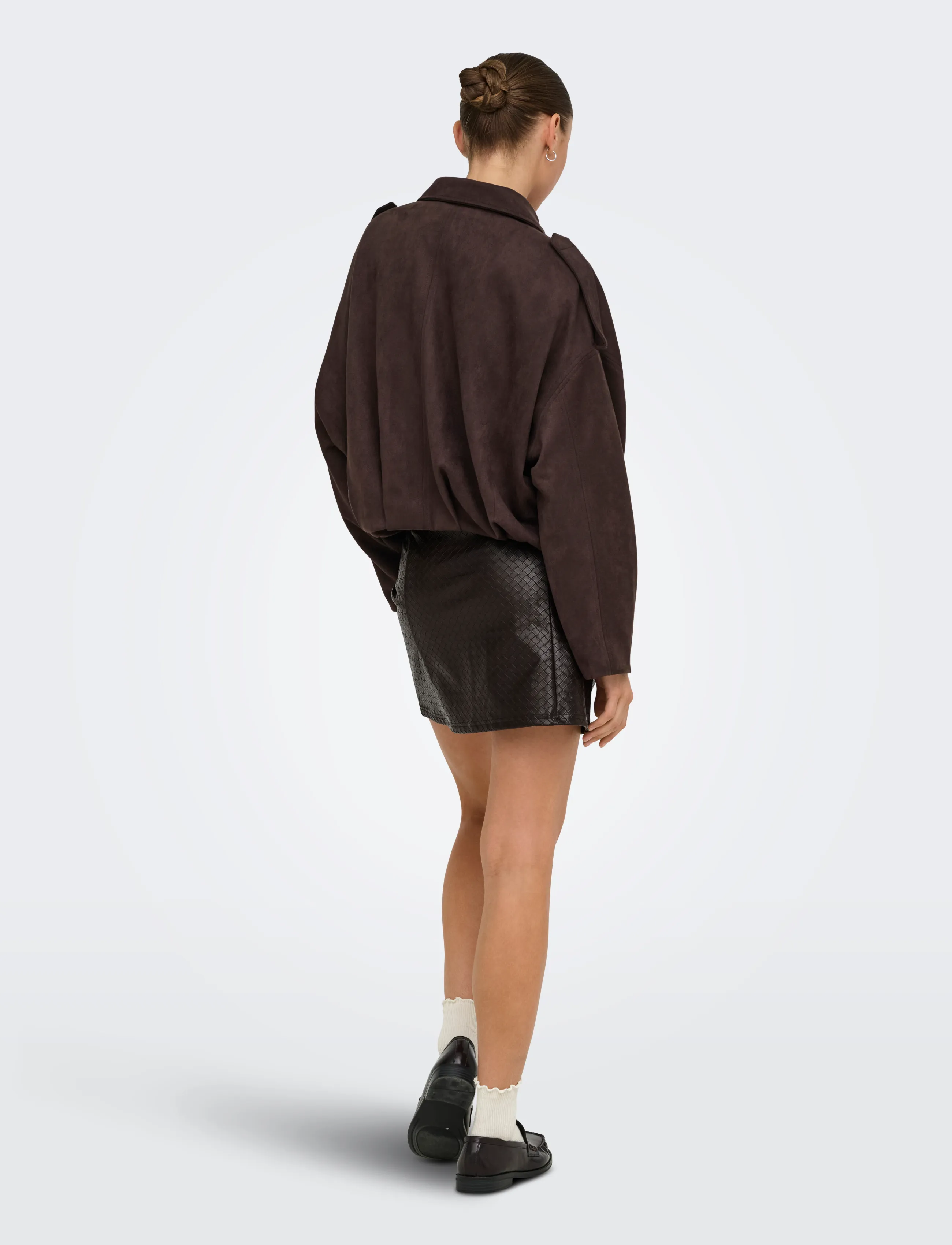 JDY - JDYELLA PU MINI SKIRT JRS - chocolate plum - 3
