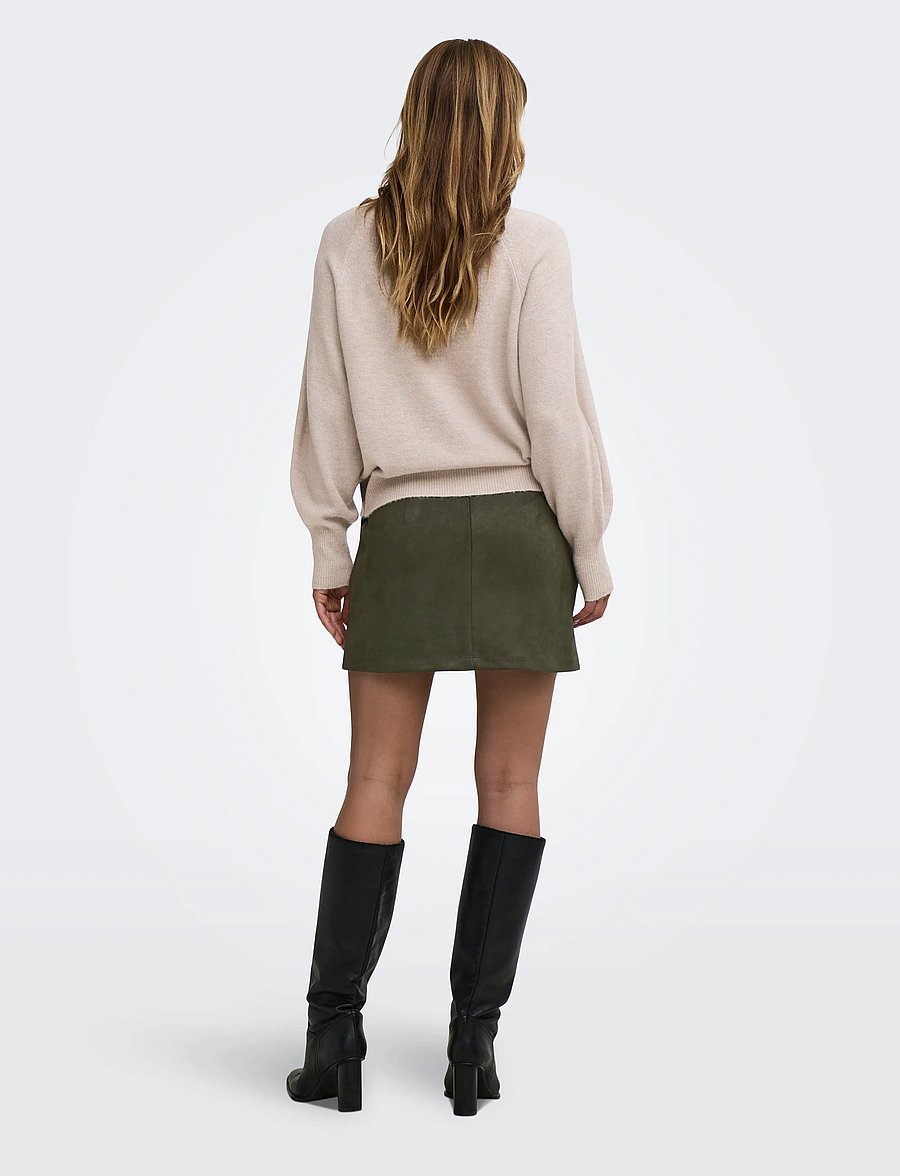 JDY - JDYJULLE FAKE SUEDE MINI SKIRT JRS DIA - black olive - 3