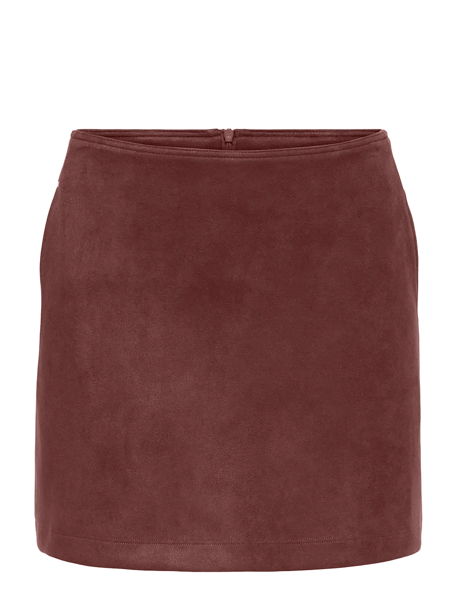 JDY - JDYJULLE FAKE SUEDE MINI SKIRT JRS DIA - korte nederdele - rum raisin - 0