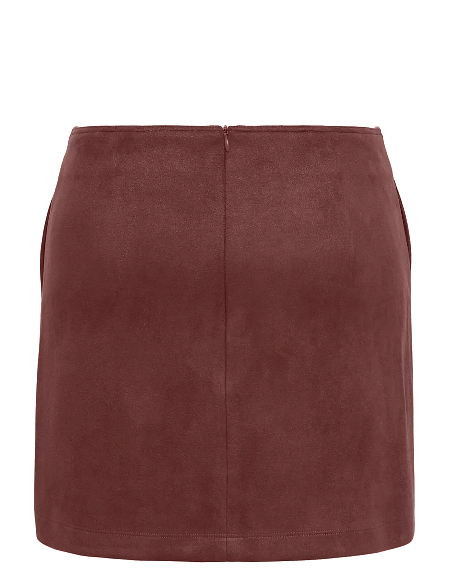 JDY - JDYJULLE FAKE SUEDE MINI SKIRT JRS DIA - korte nederdele - rum raisin - 1