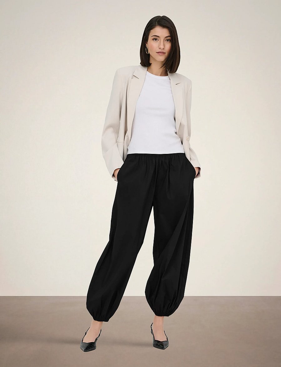 JDY - JDYFRANKIE MW BALLOON PANT WVN NOOS - hosen mit geradem bein - black - 4