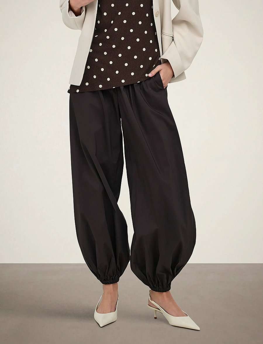 JDY - JDYFRANKIE MW BALLOON PANT WVN NOOS - hosen mit geradem bein - chocolate torte - 0