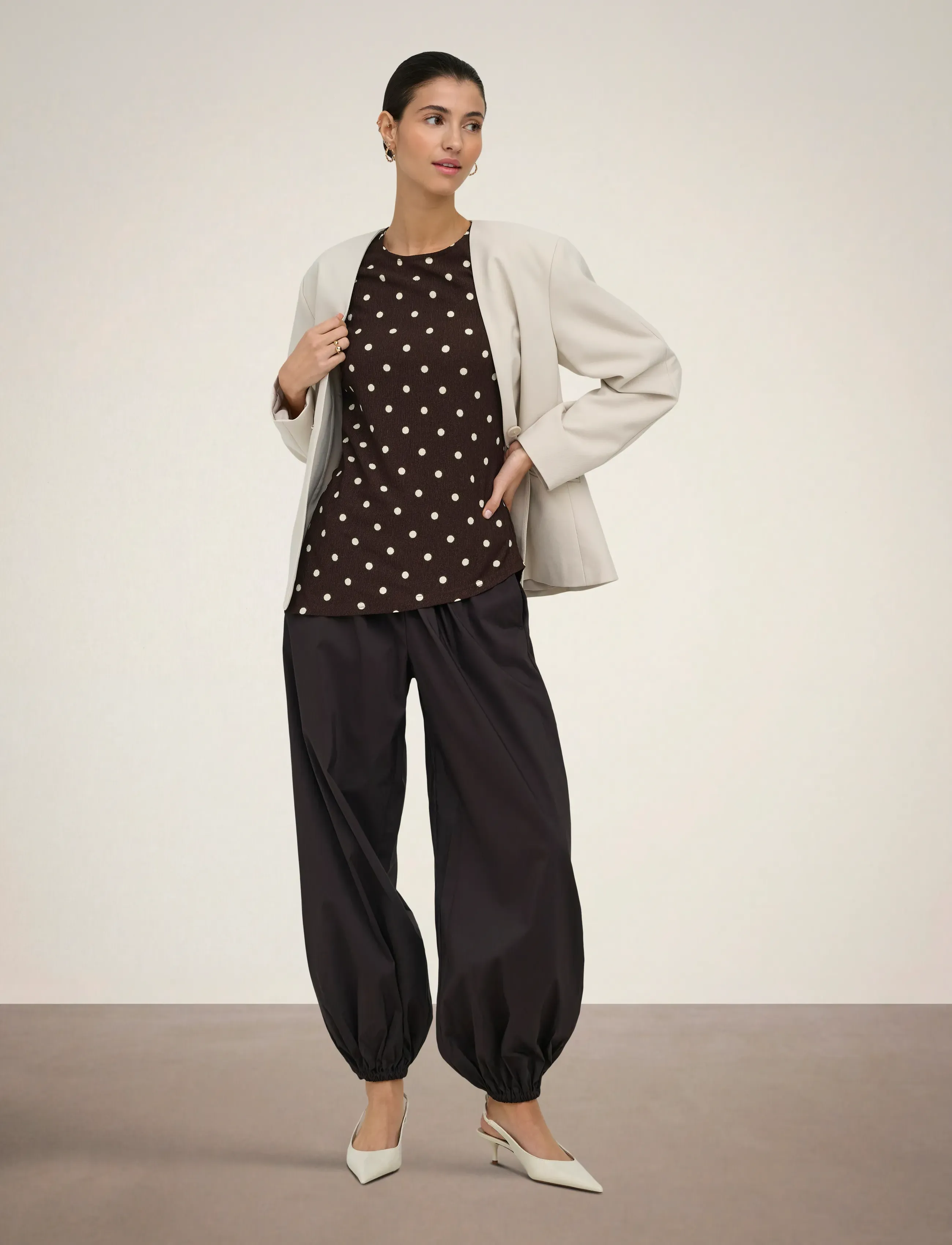 JDY - JDYFRANKIE MW BALLOON PANT WVN NOOS - barrel-bukser - chocolate torte - 4