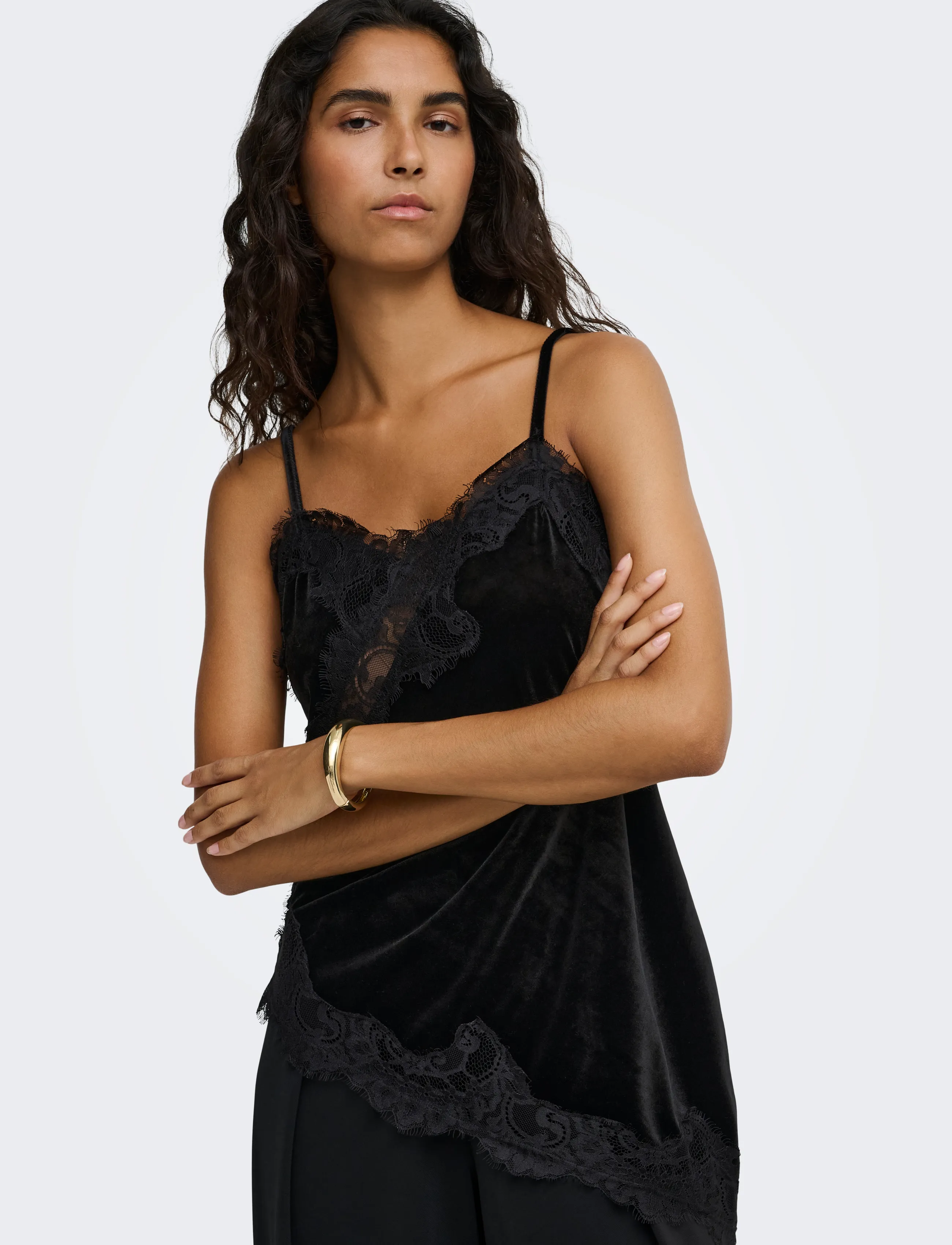 JDY Jdyvalerie S/L Velvet Lace Top Jrs toppar dam – bild 6