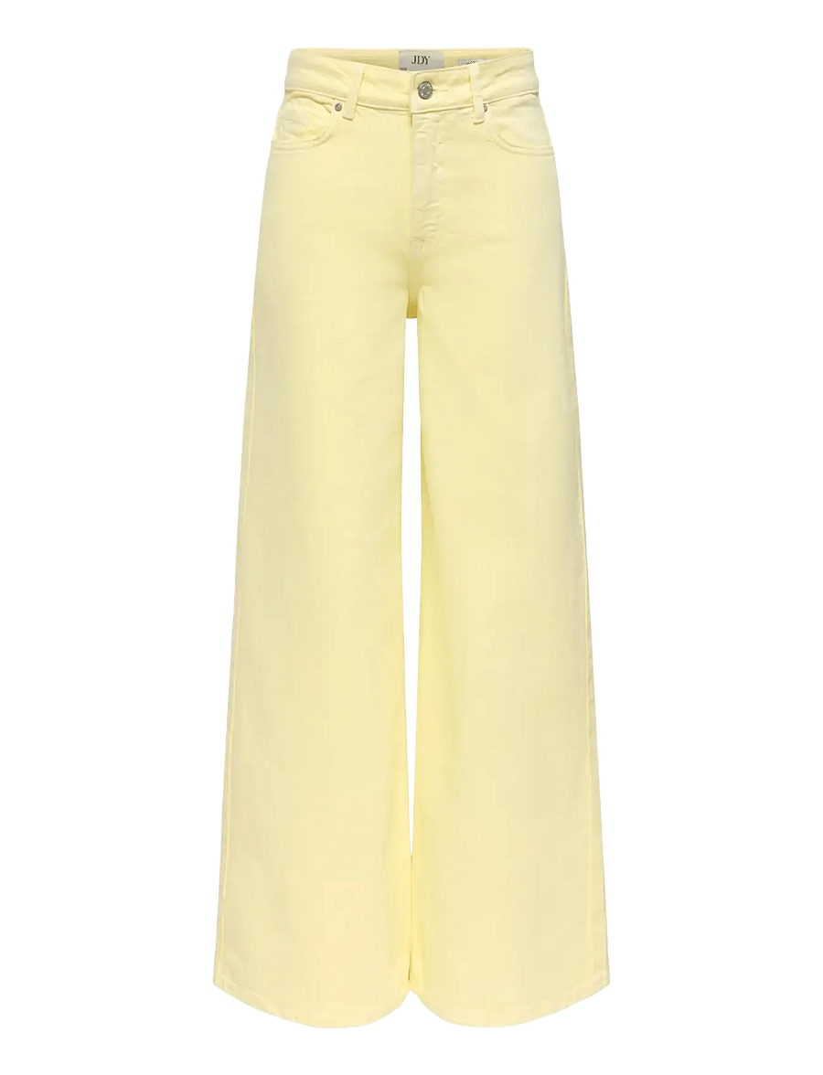 JDY - JDYVERA HW X-WID COL DNM - hosen mit weitem bein - double cream - 1