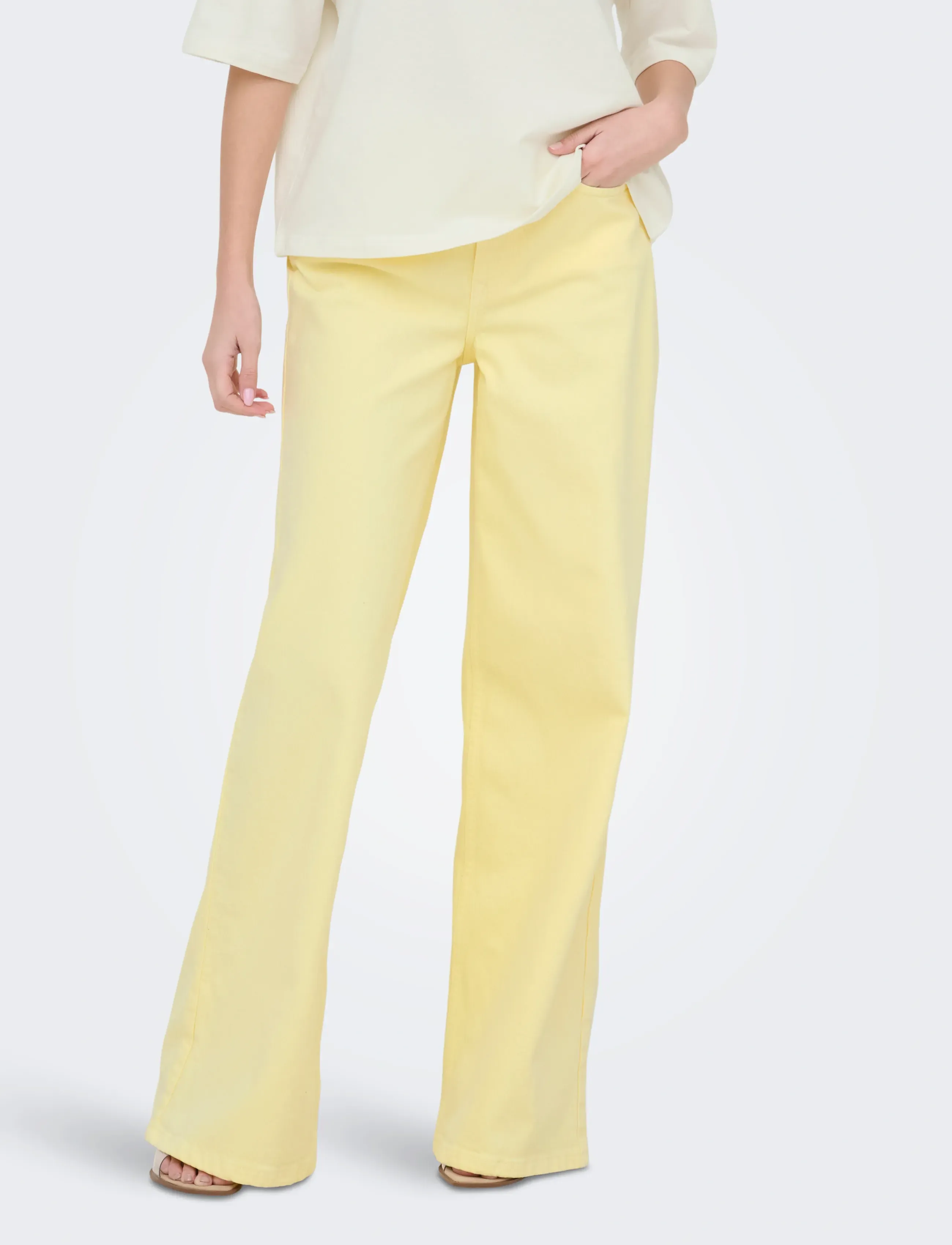 JDY JDYVERA HW X-WID COL DNM - Populärt just nu - DOUBLE CREAM / yellow