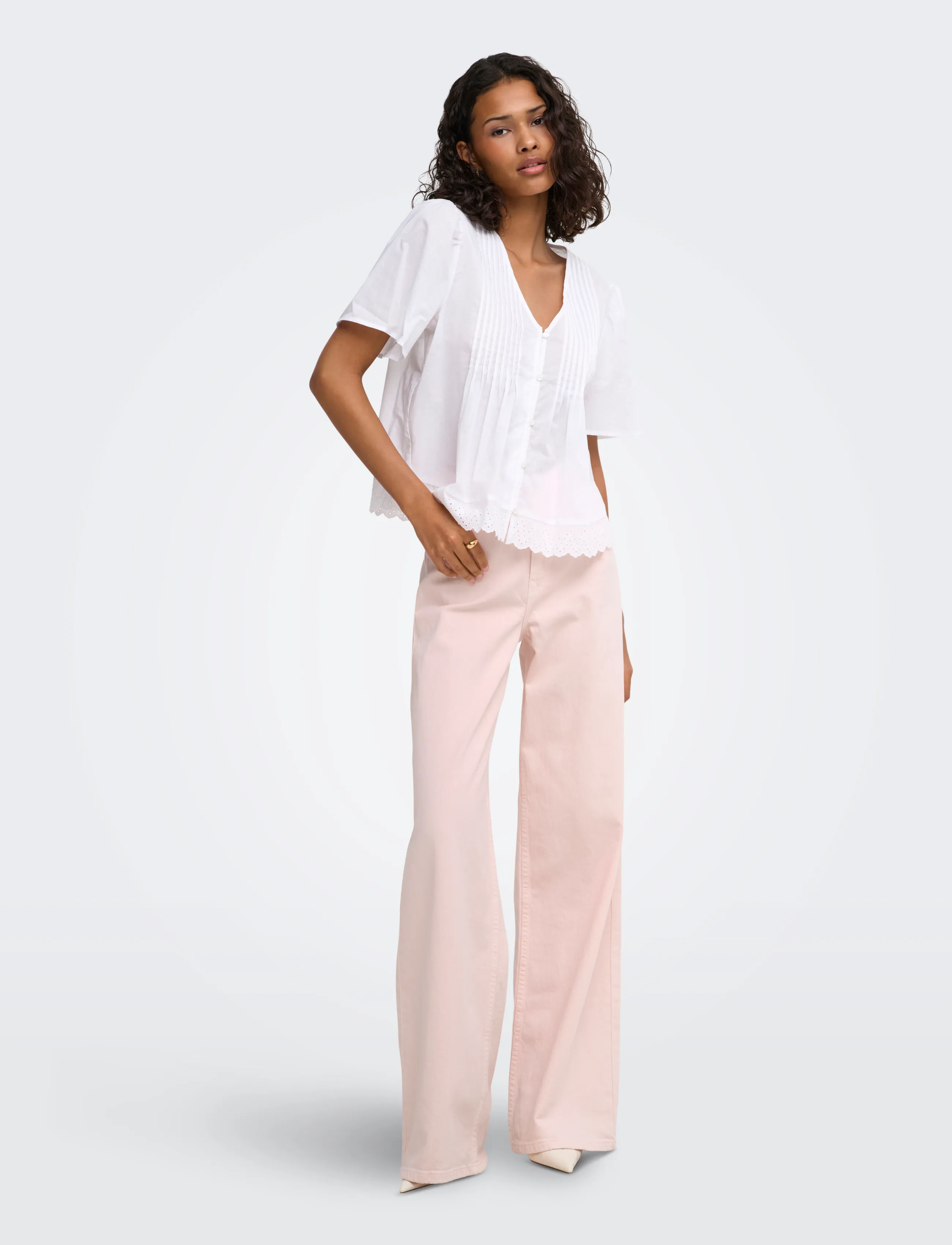JDY - JDYVERA HW X-WID COL DNM - laia säärega teksad - pink dogwood - 4