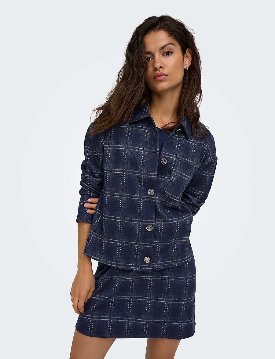 JDY - JDYFILUKKA L/S CHECK SHIRT JRS - night sky - 0