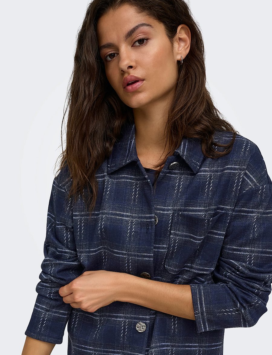 JDY - JDYFILUKKA L/S CHECK SHIRT JRS - night sky - 5