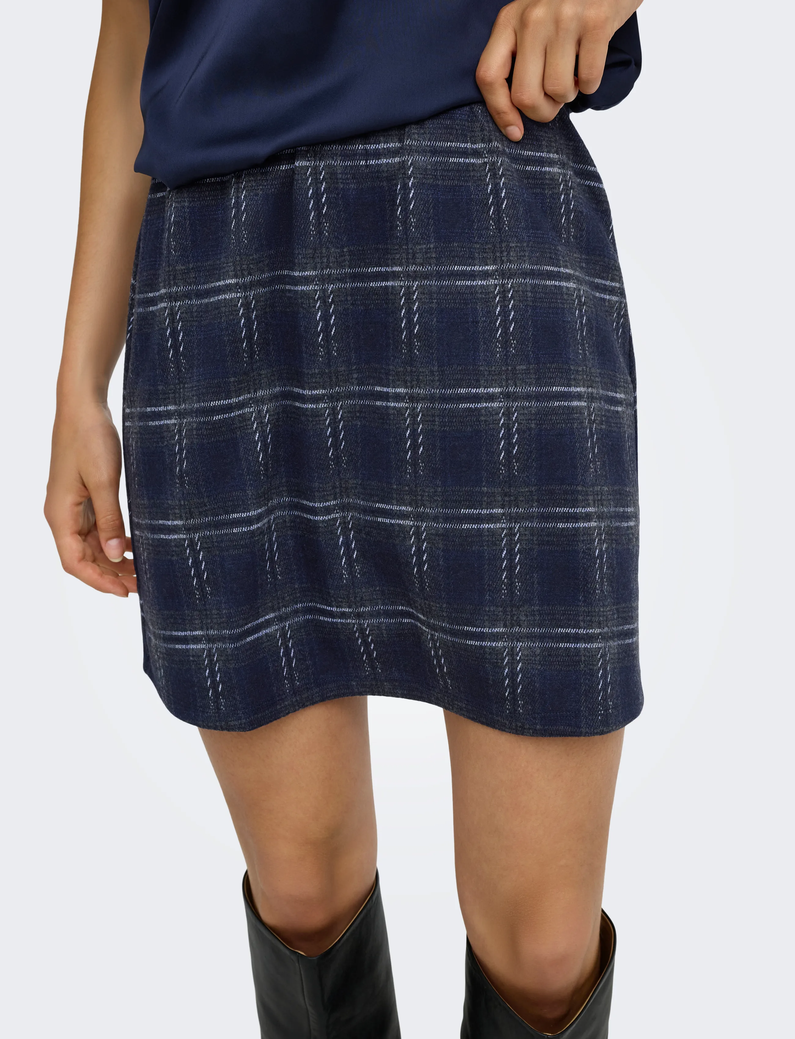 JDY - JDYFILUKKA CHECK SHORT SKIRT JRS - night sky - 5