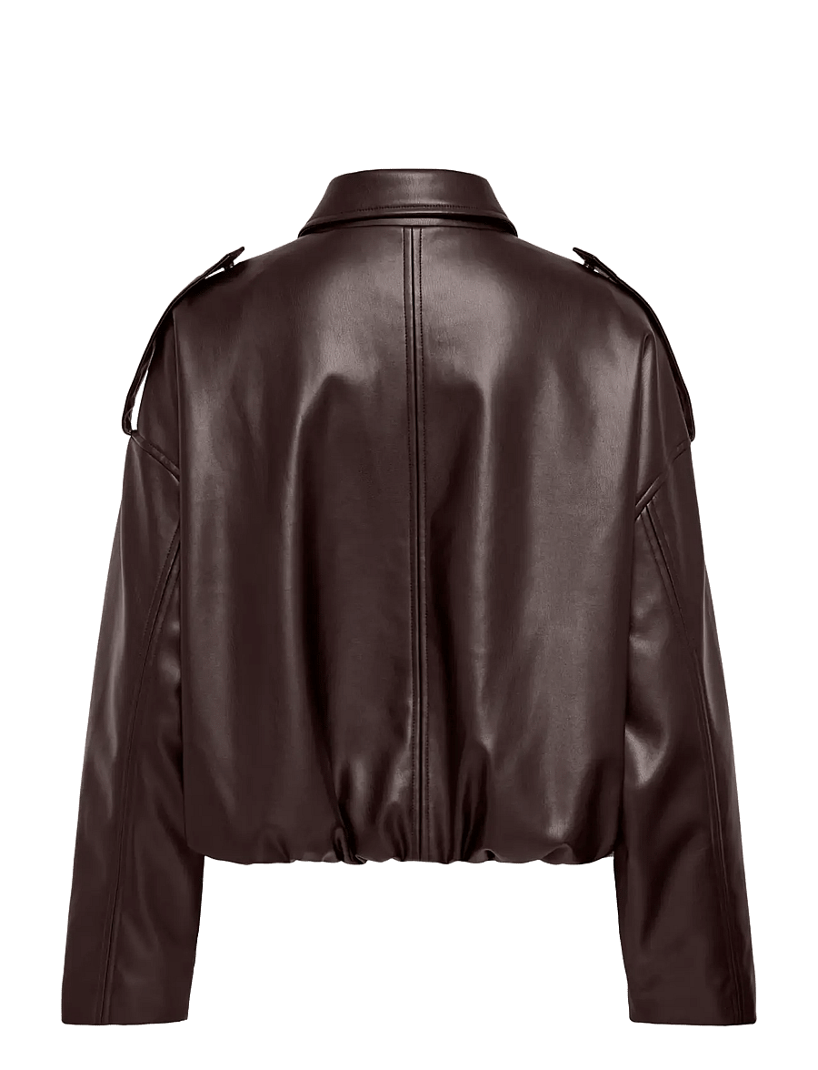 JDY - JDYANE FAUX LEATHER BAT JACKET OTW NOOS - chocolate torte - 1