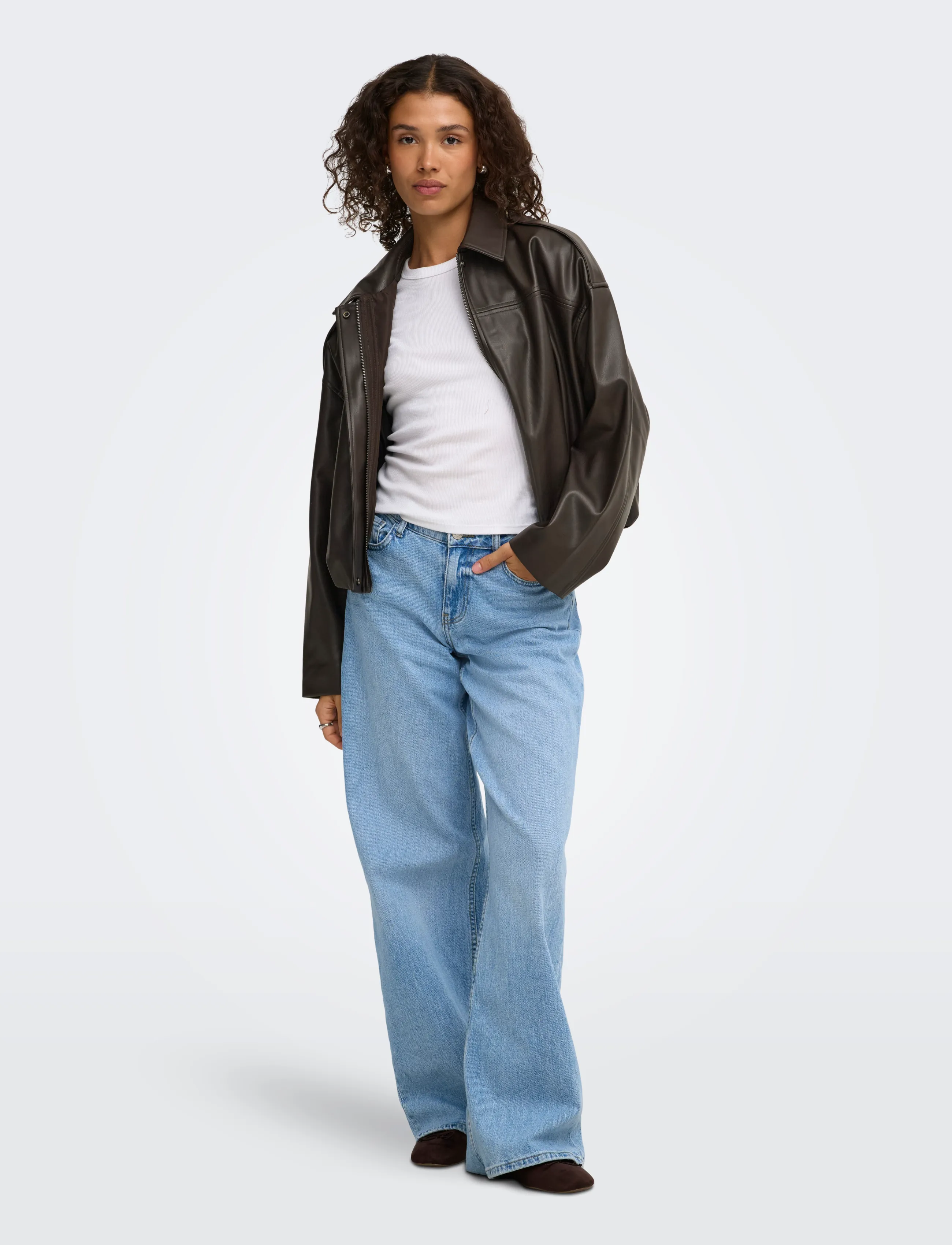JDY - JDYANE FAUX LEATHER BAT JACKET OTW NOOS - chocolate torte - 4