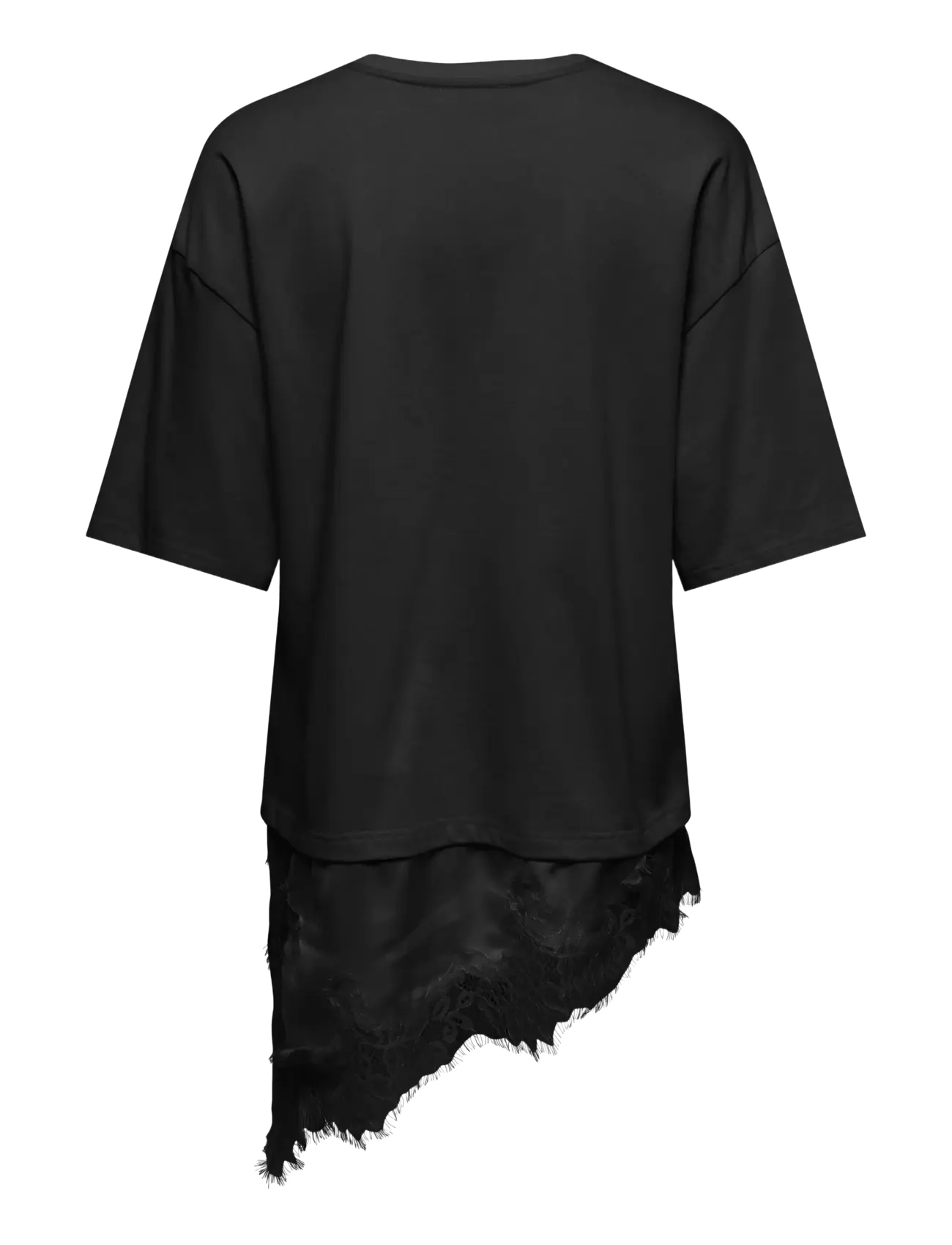 JDY - JDYALMA 2/4 LACE DETAIL T-SHIRT JRS EXP - t-shirts - black - 2