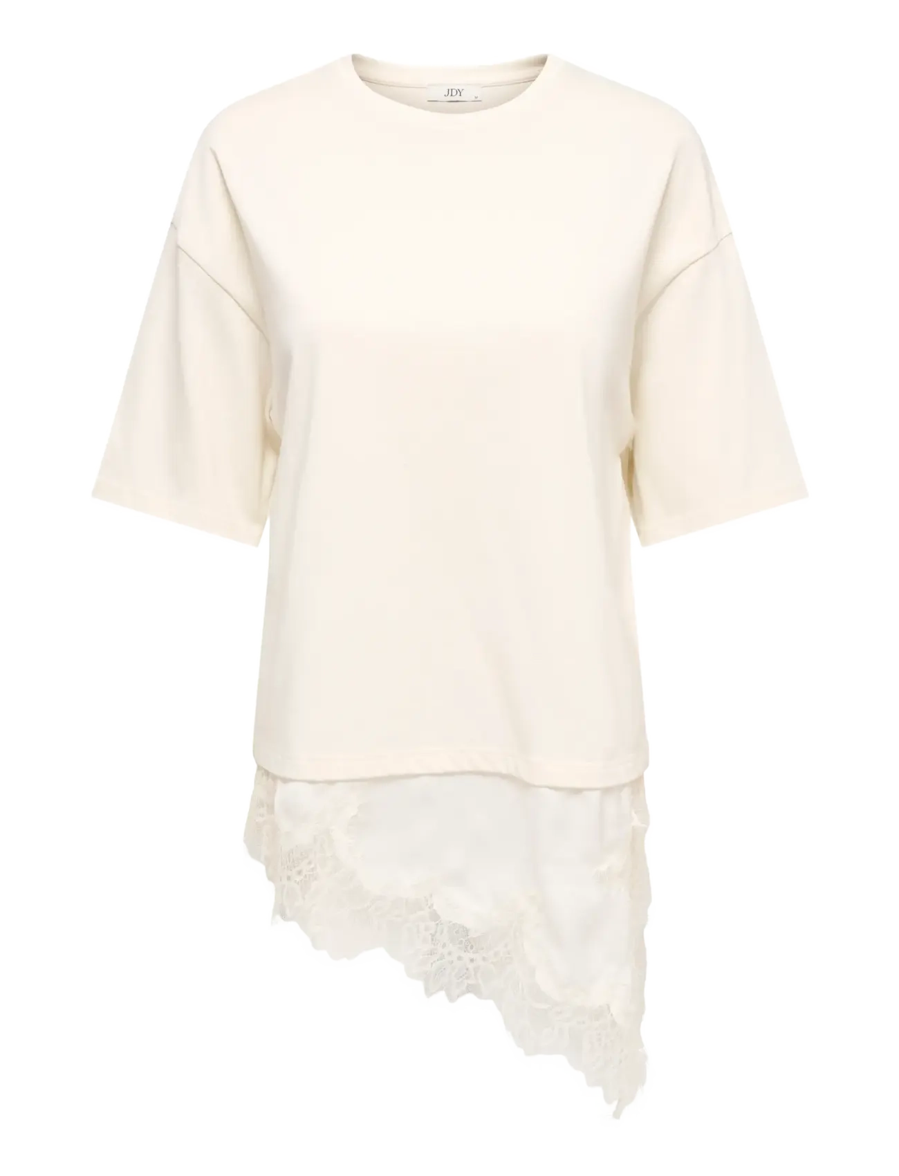 JDY JDYALMA 2/4 LACE DETAIL T-SHIRT JRS EXP - JDY - EGRET / cream