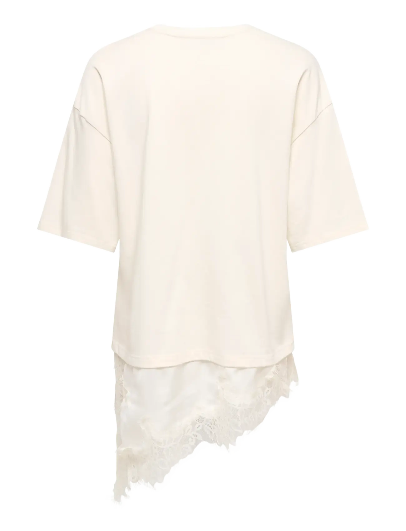 JDY - JDYALMA 2/4 LACE DETAIL T-SHIRT JRS EXP - t-shirts - egret - 2