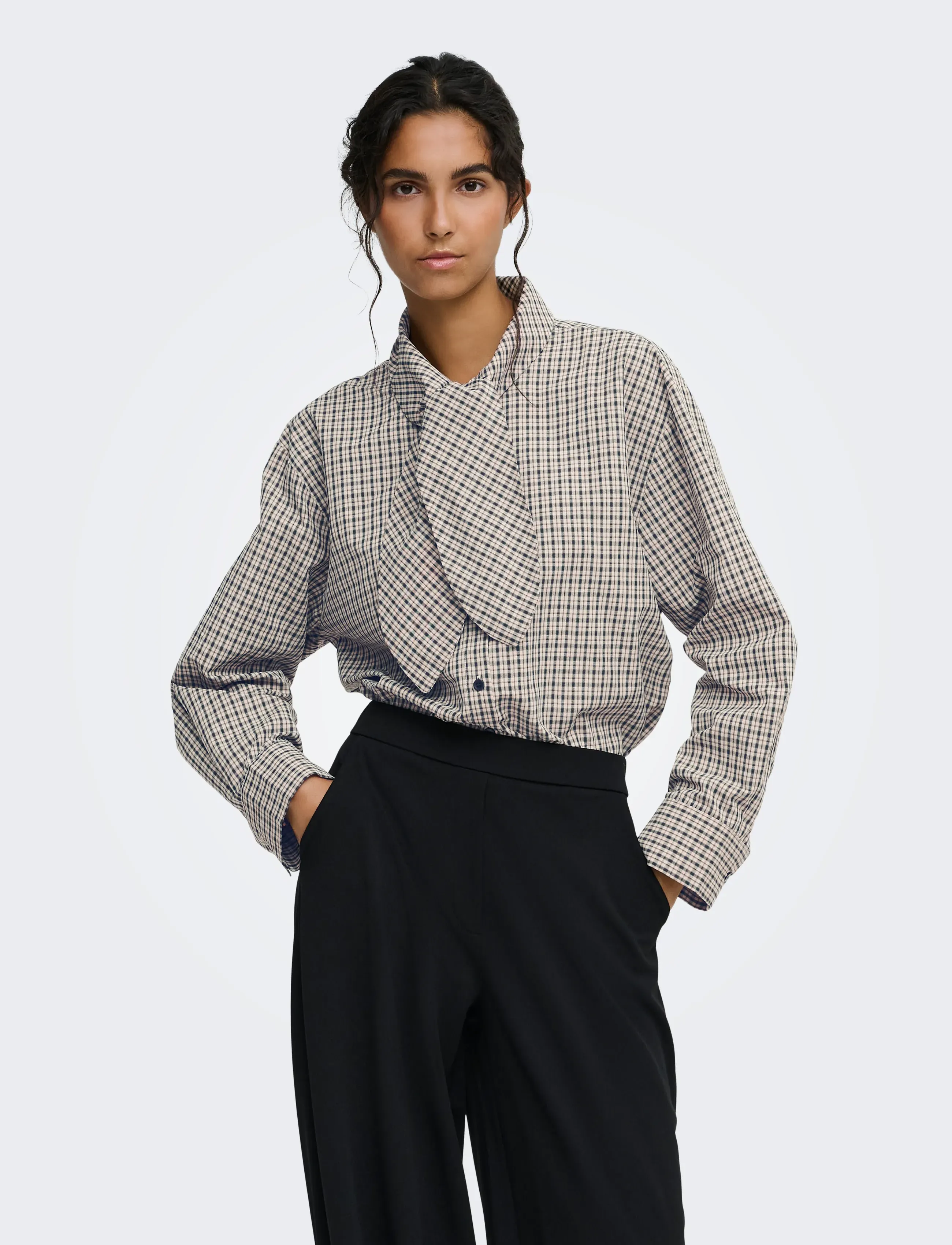 JDY JDYVILDA L/S SCARF SHIRT WVN NOOS - Hemden - EGGNOG / cream